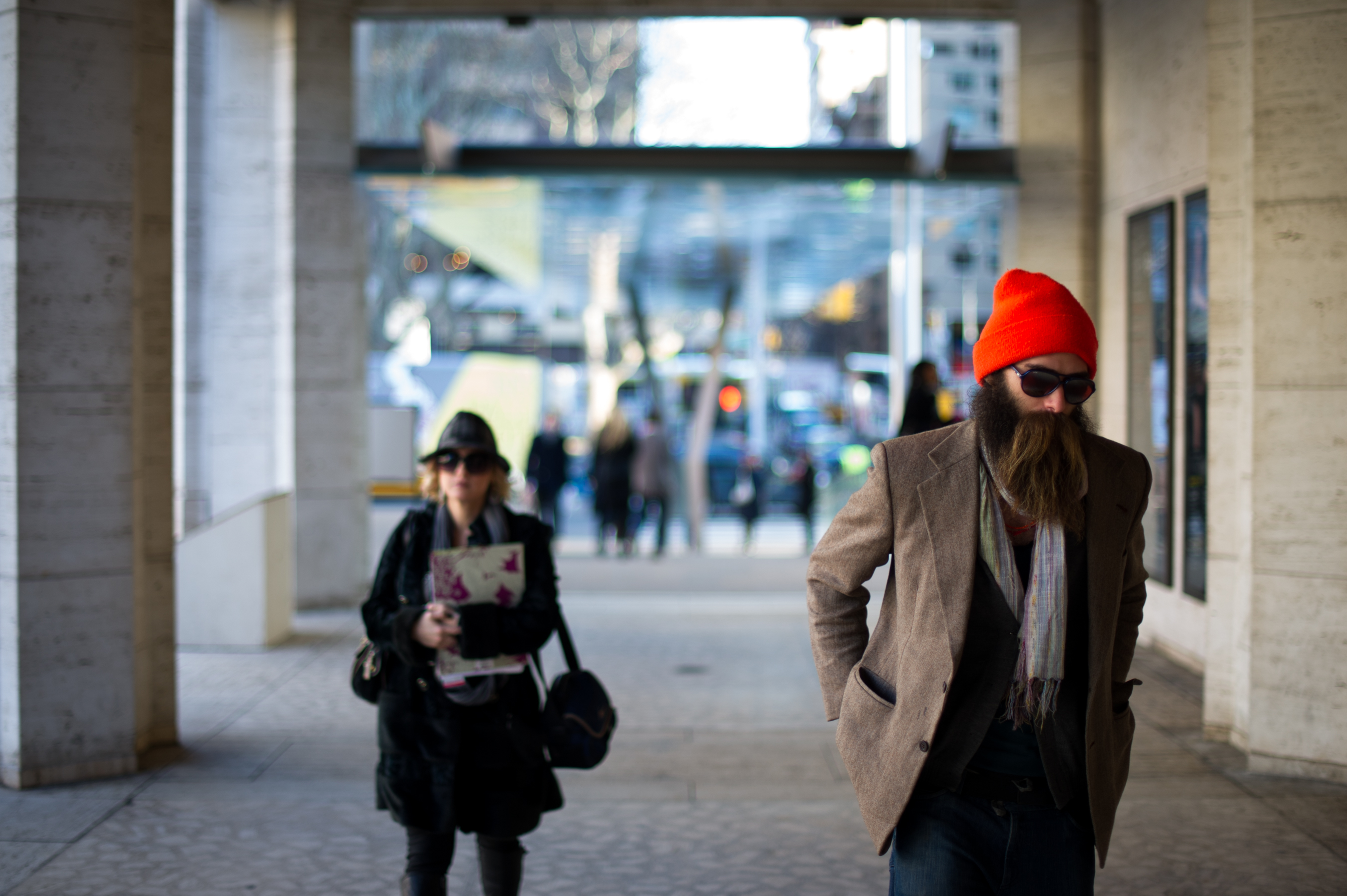 Man wearing red hat