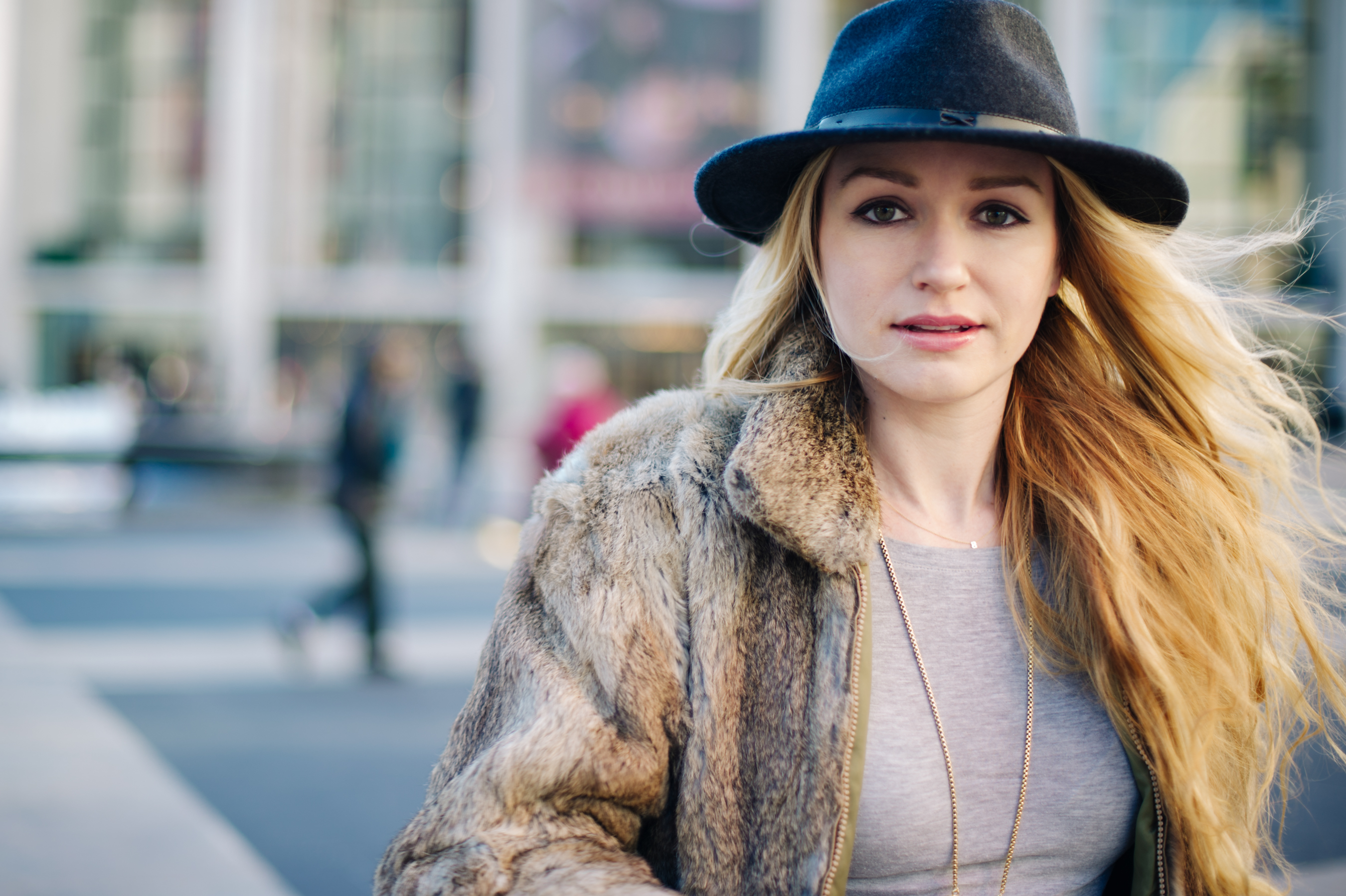 Portrait of a girl wearing hat