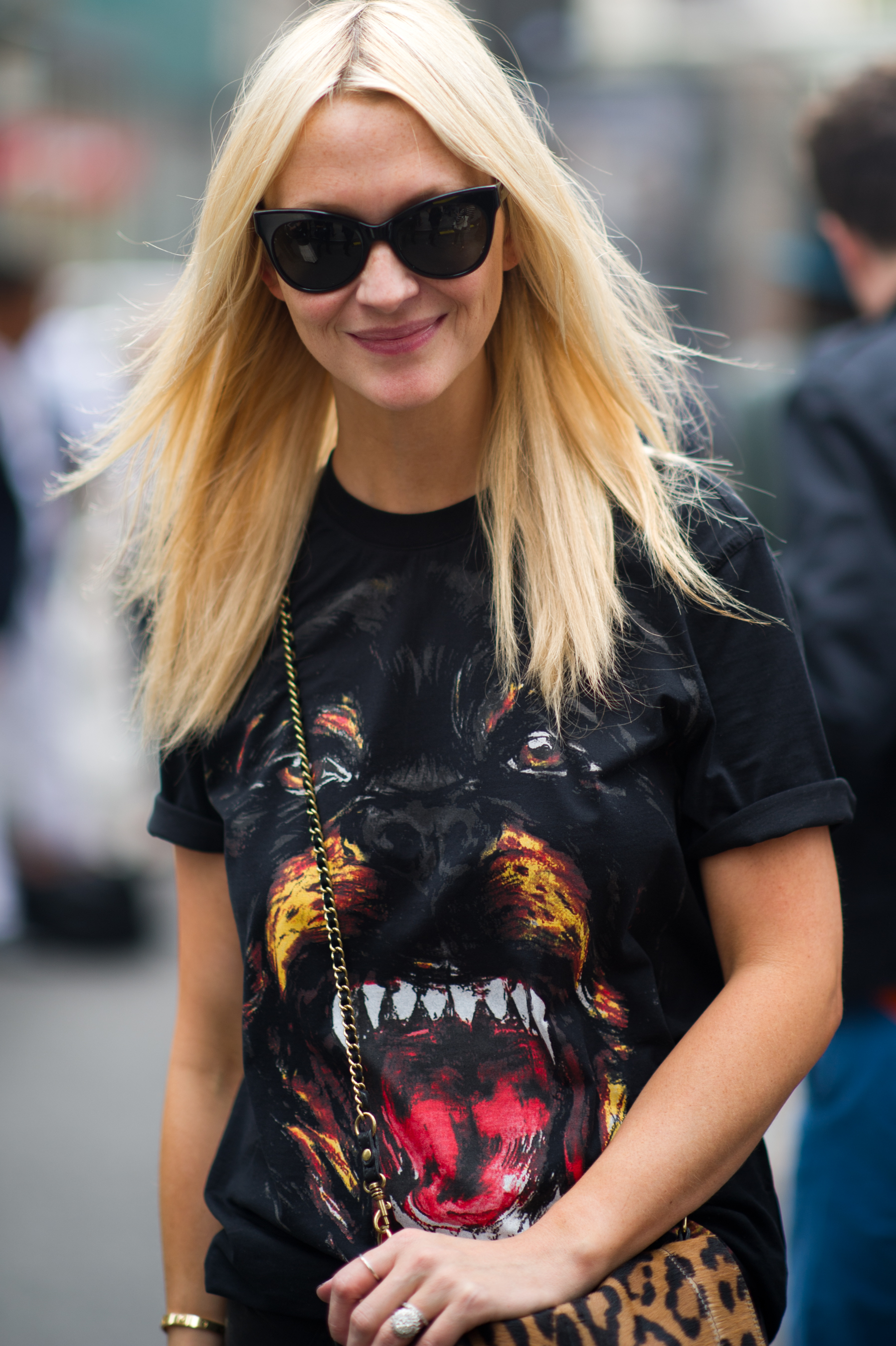 Model wearing Givenchy t-shirt