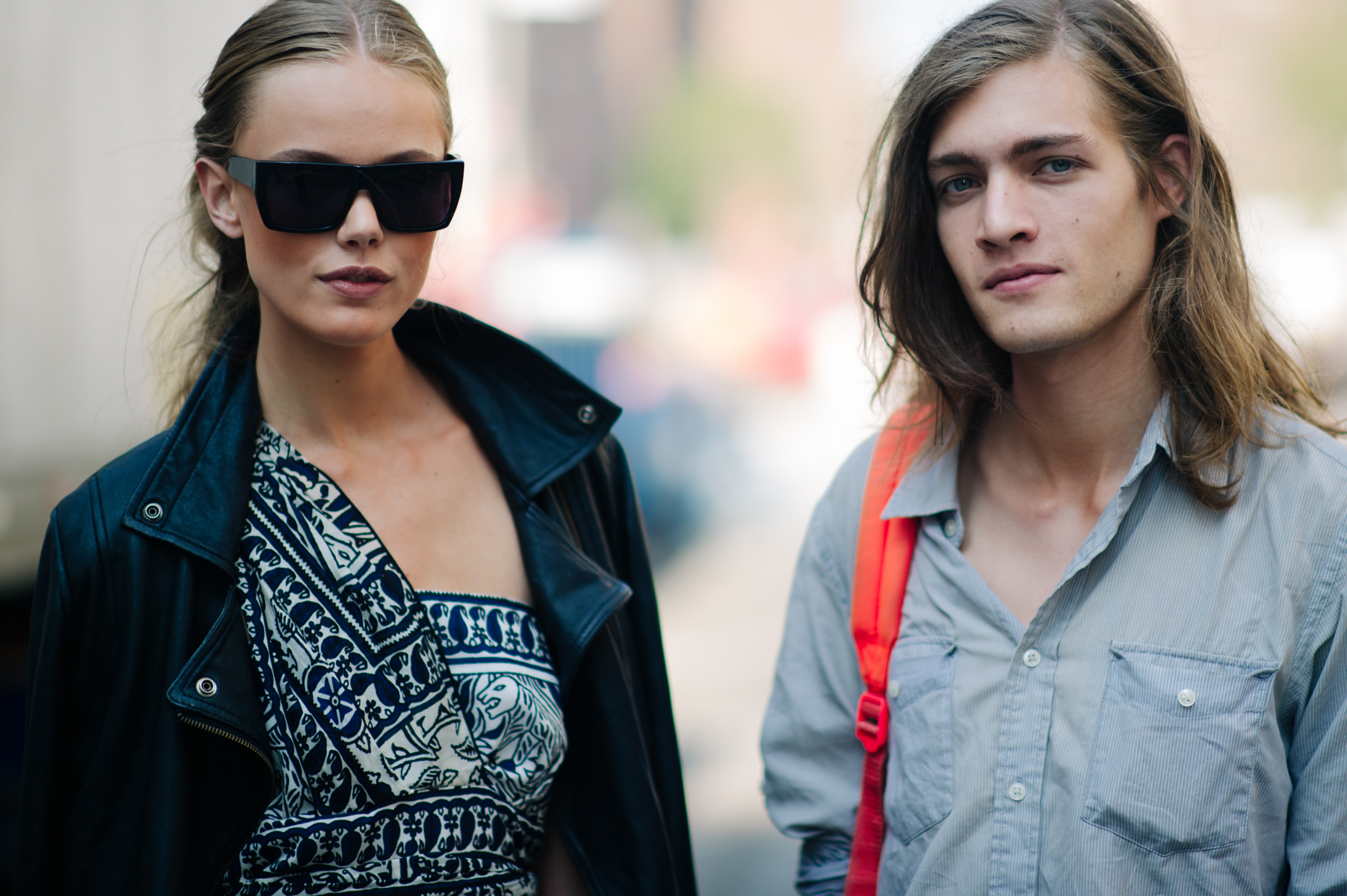 Two models posing for portrait
