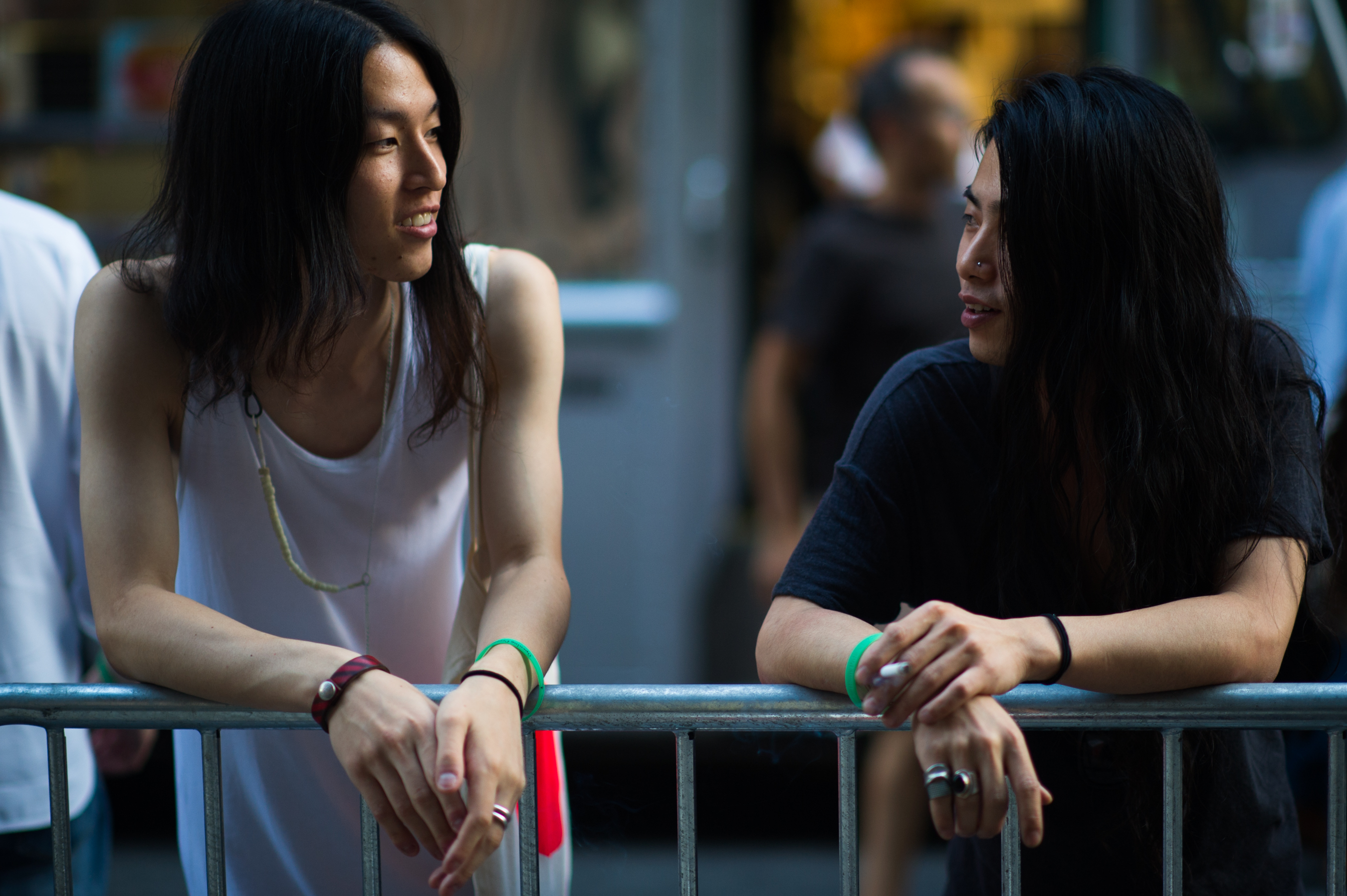 Two Japanese men with long hair