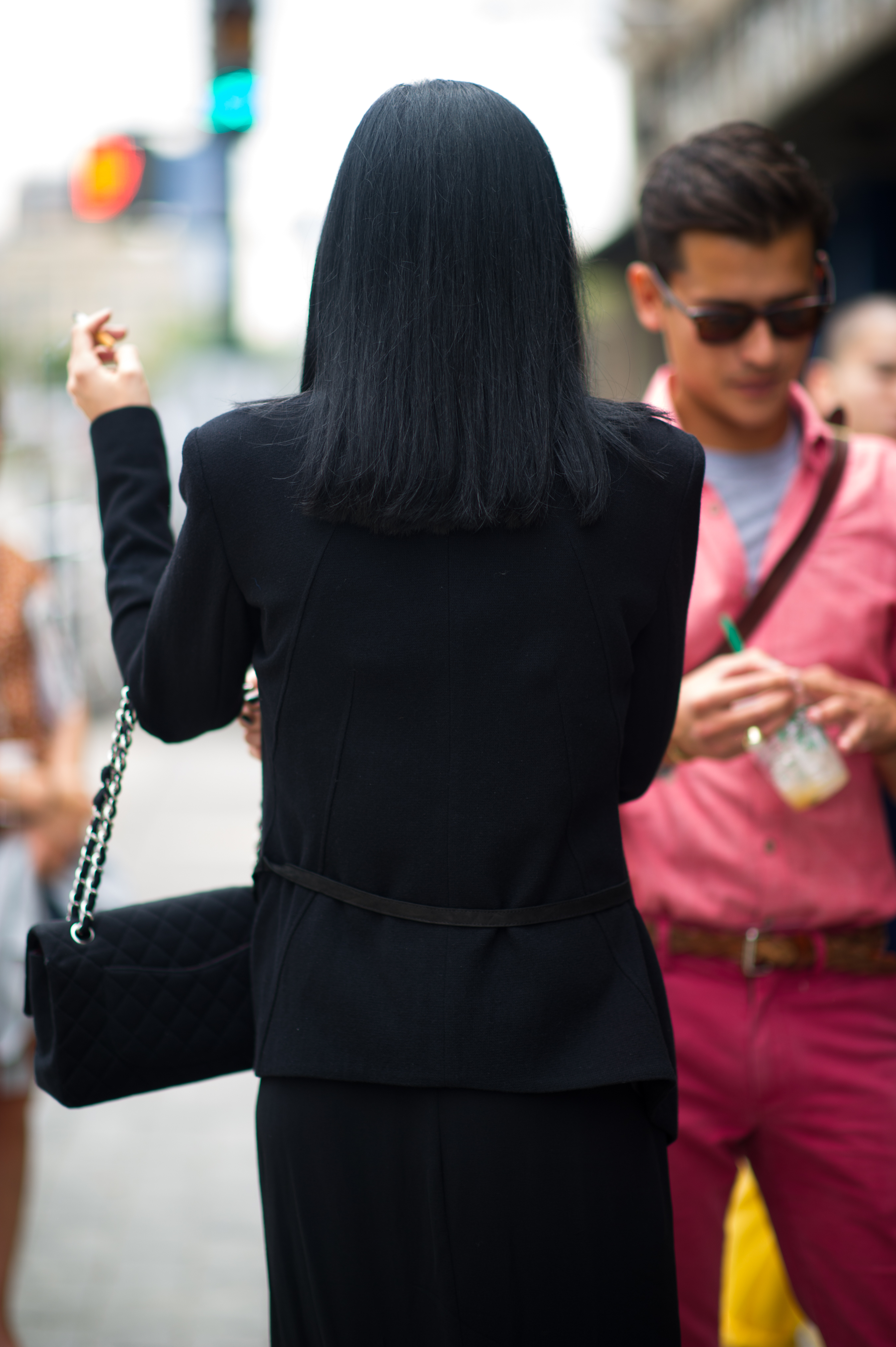 Woman wearing all black outfit