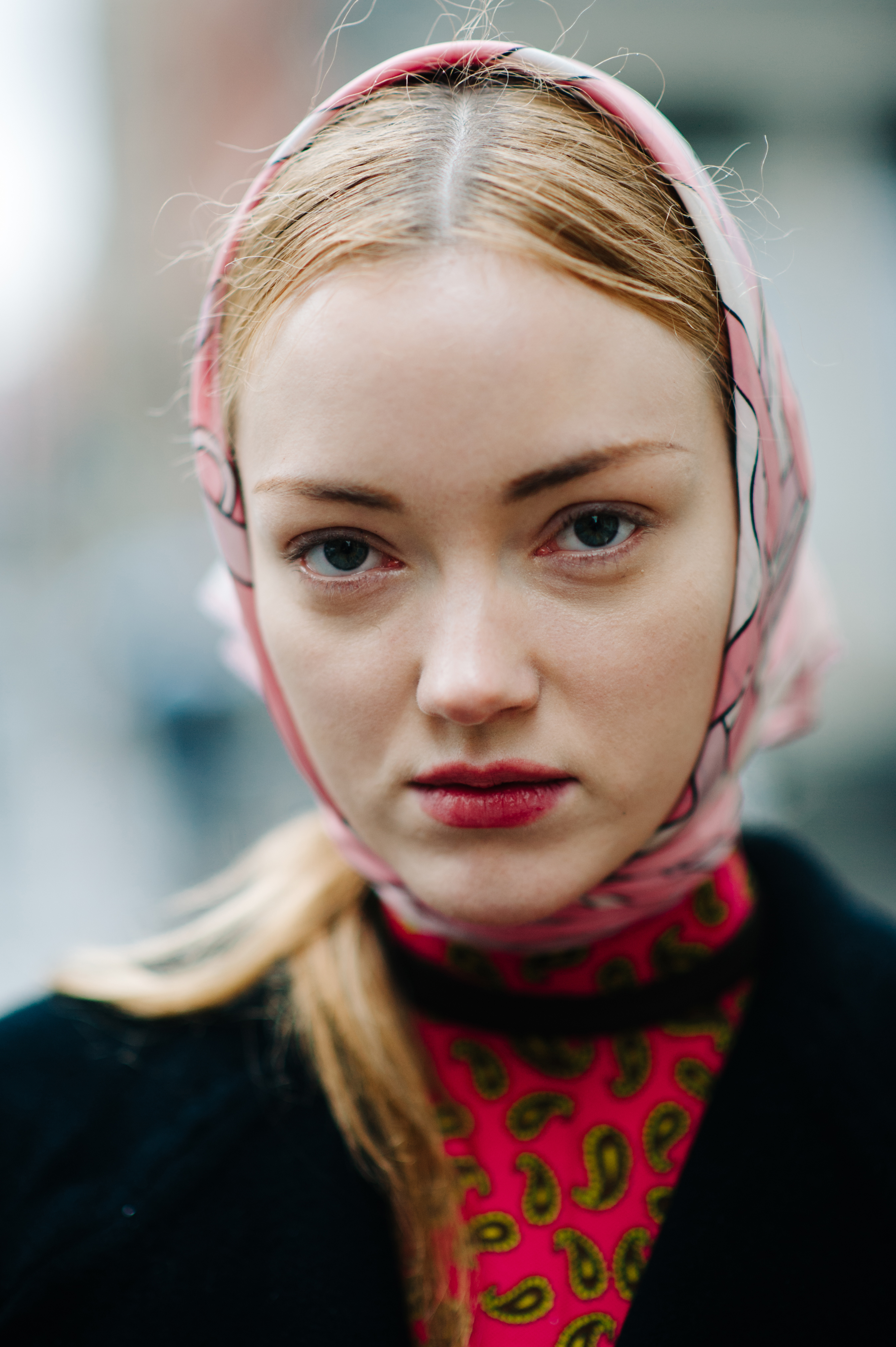 Portrait of a model with head scarf
