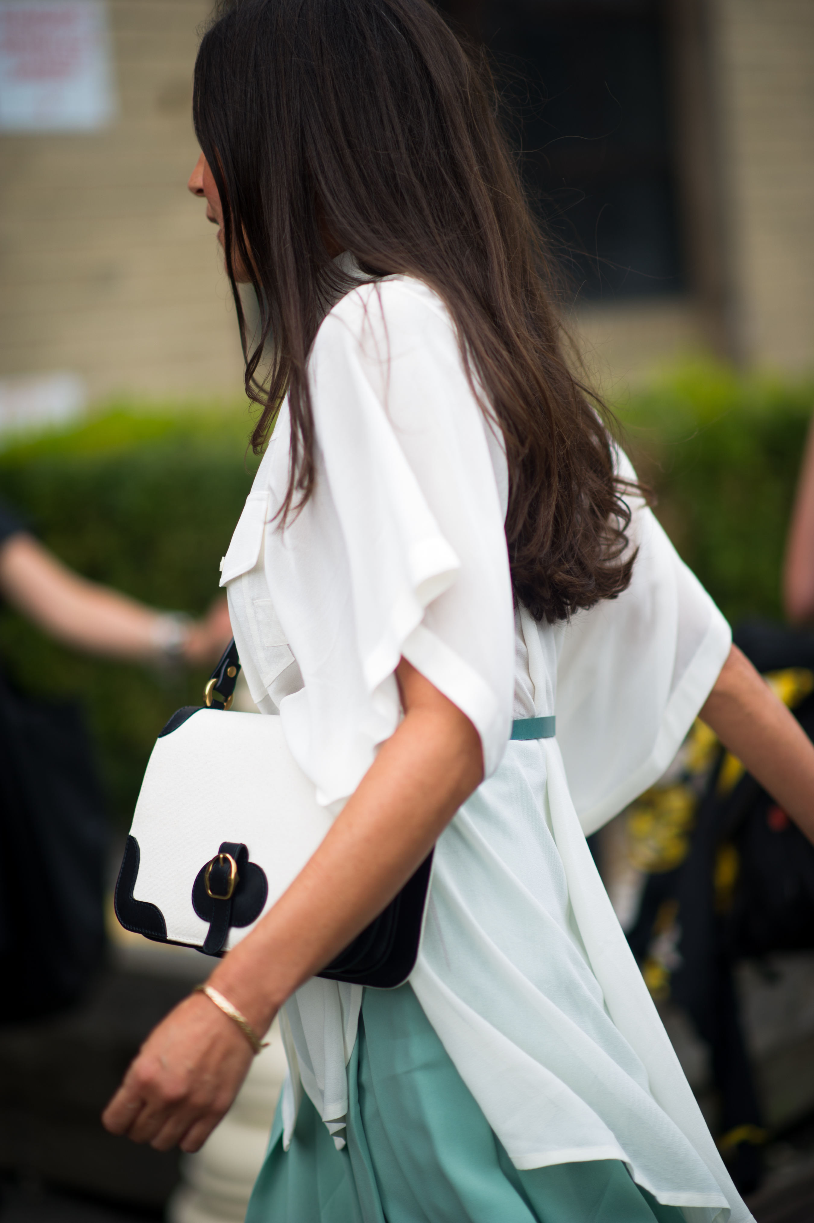 Woman wearing white kimono
