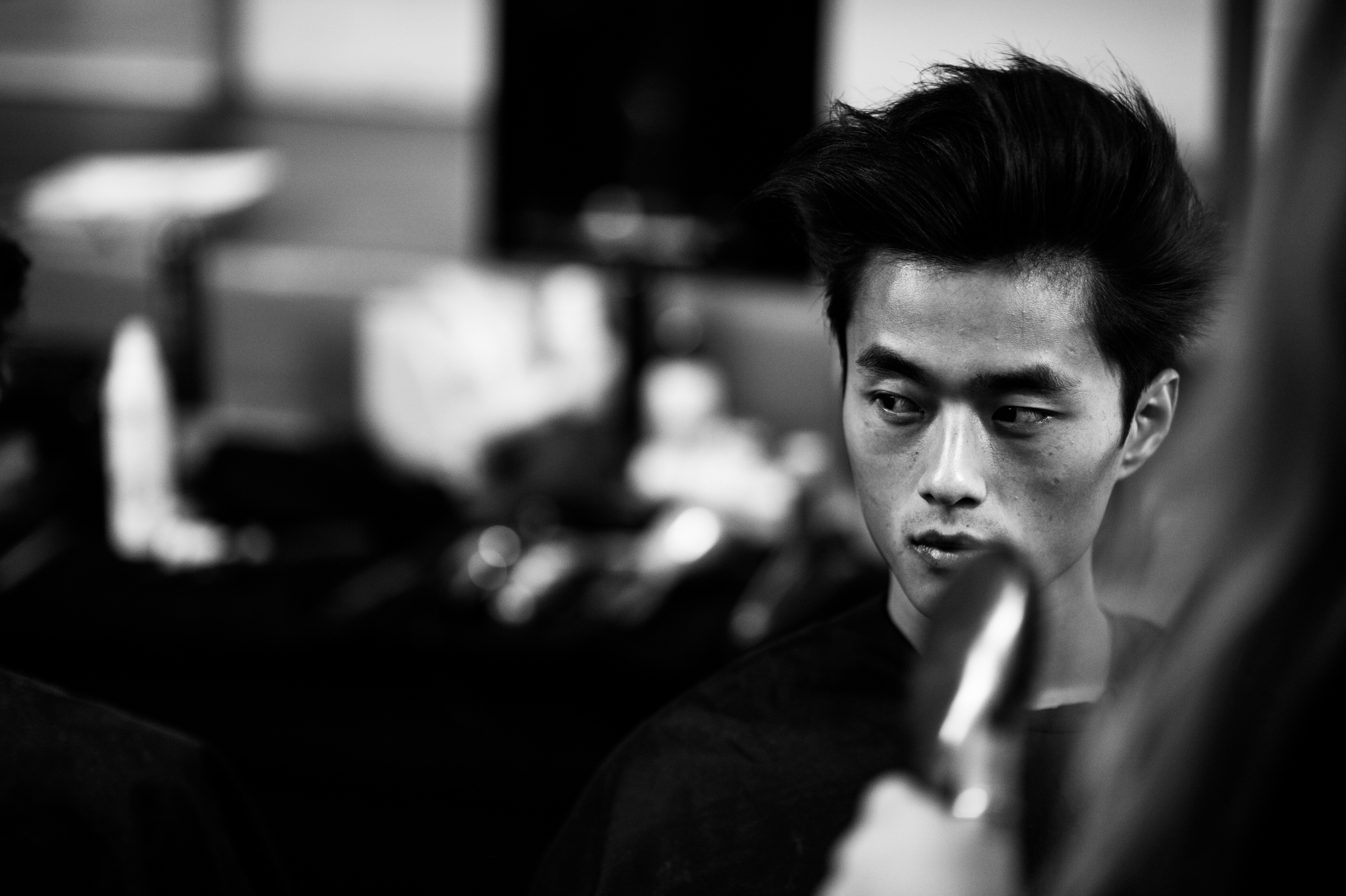 Male model before the show