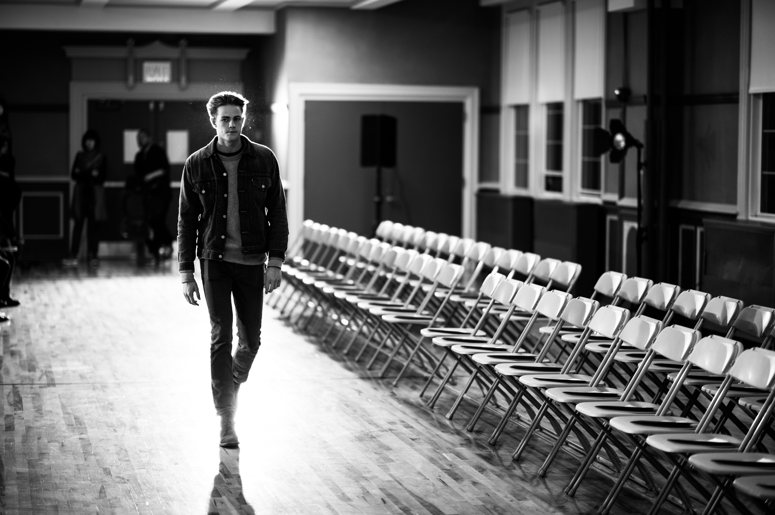 Male model wearing black outfit