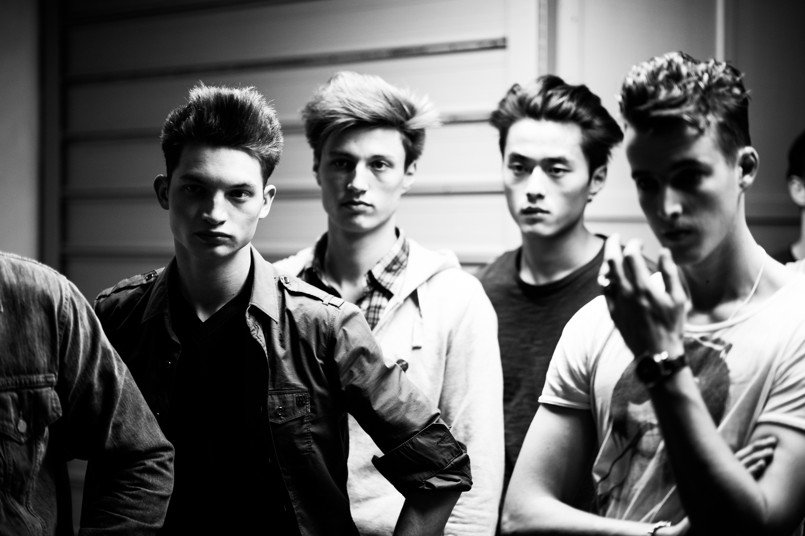 Male models before the show