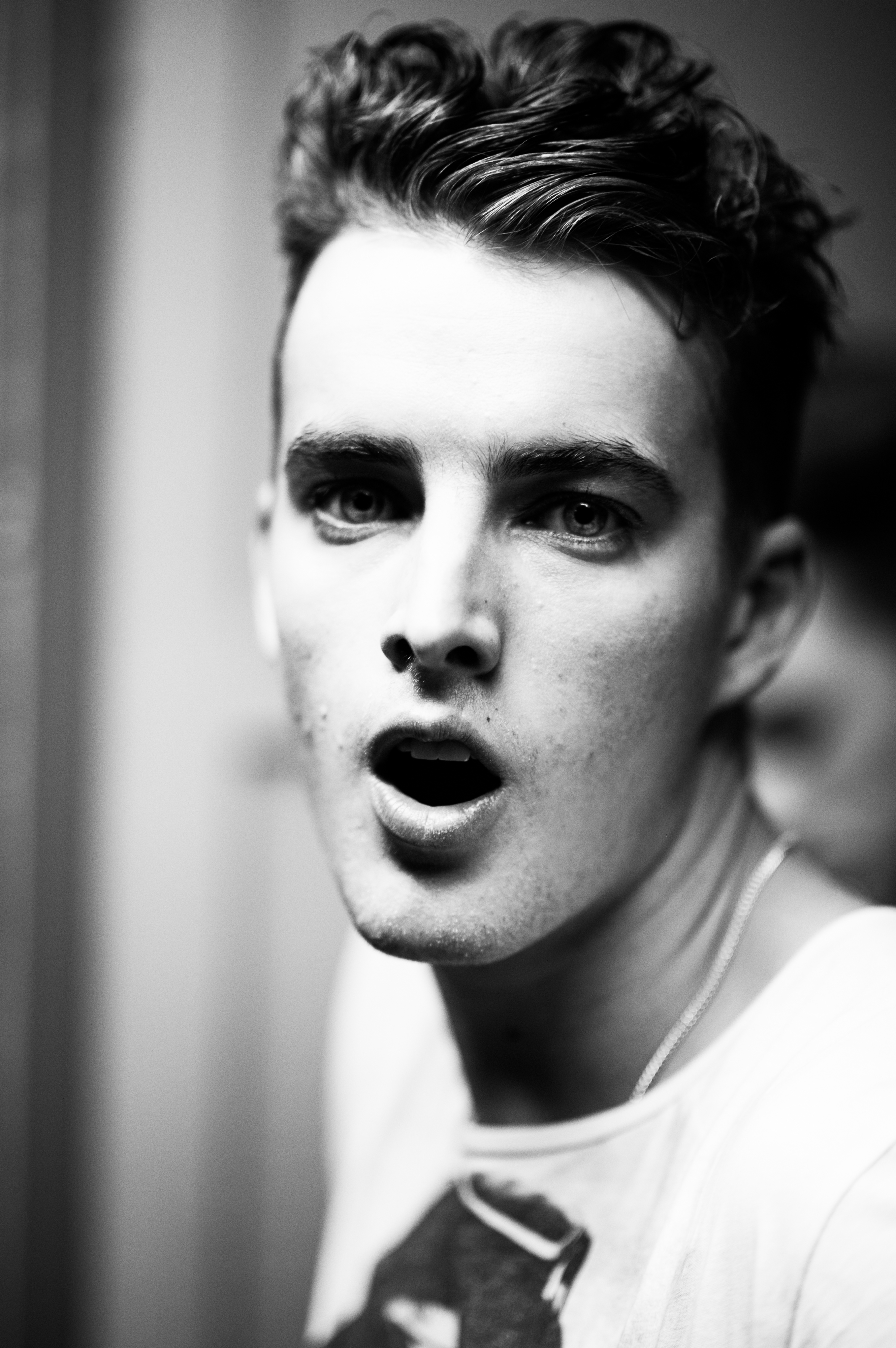 Portrait of male model before the show