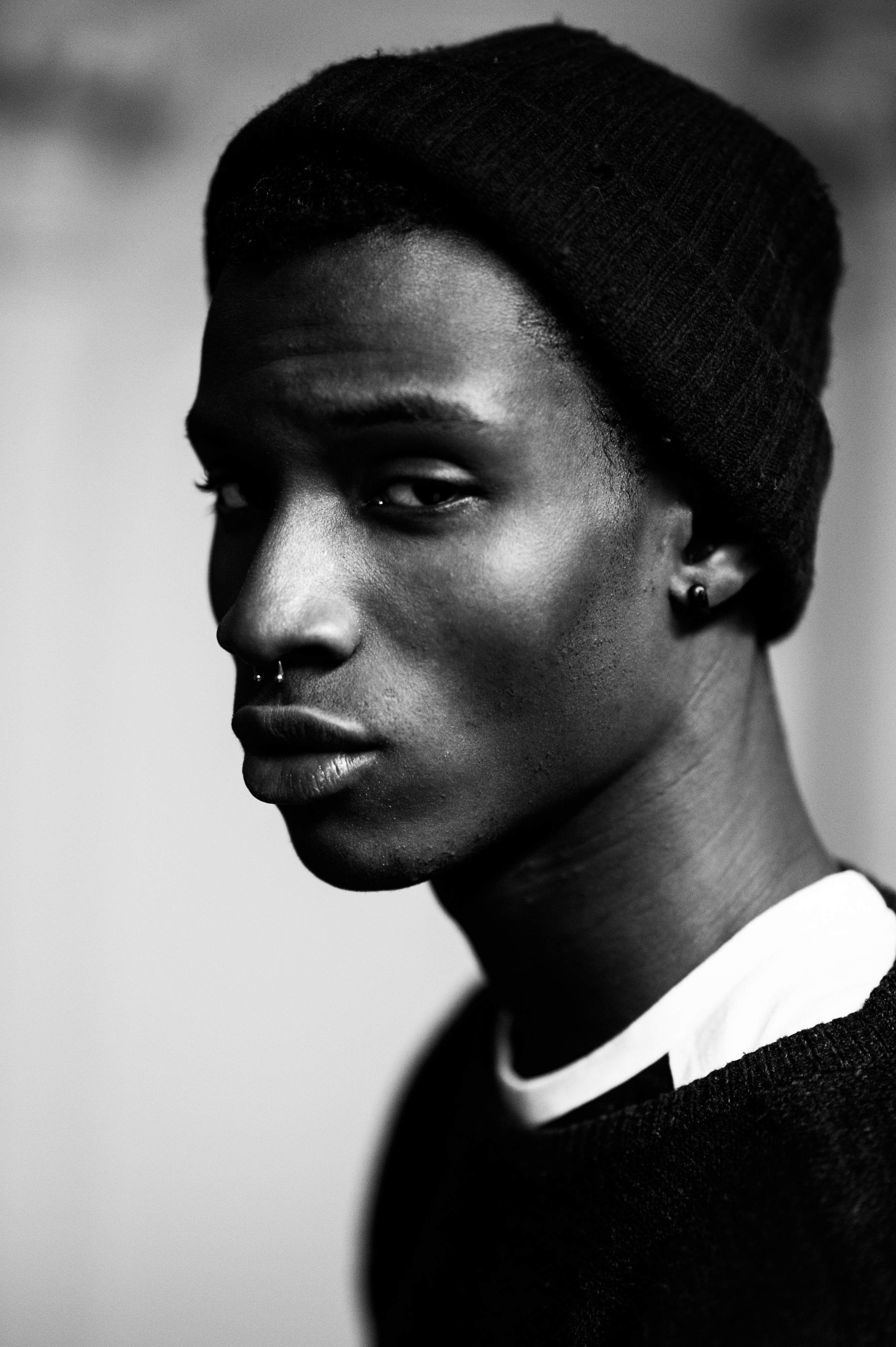 Portrait of male model before the show
