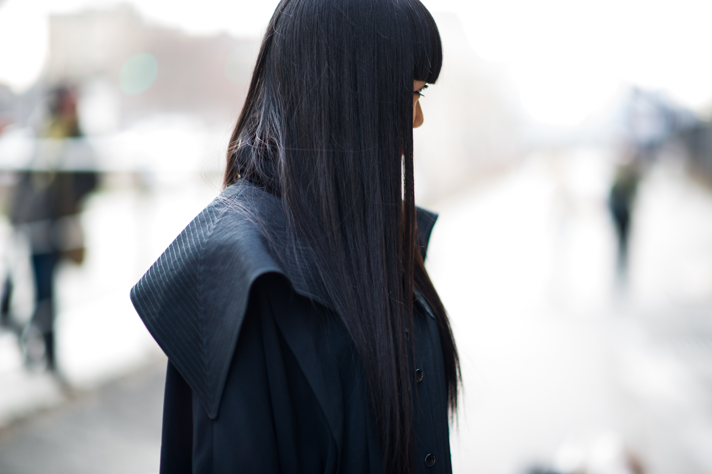 Vietnamese woman wearing all black