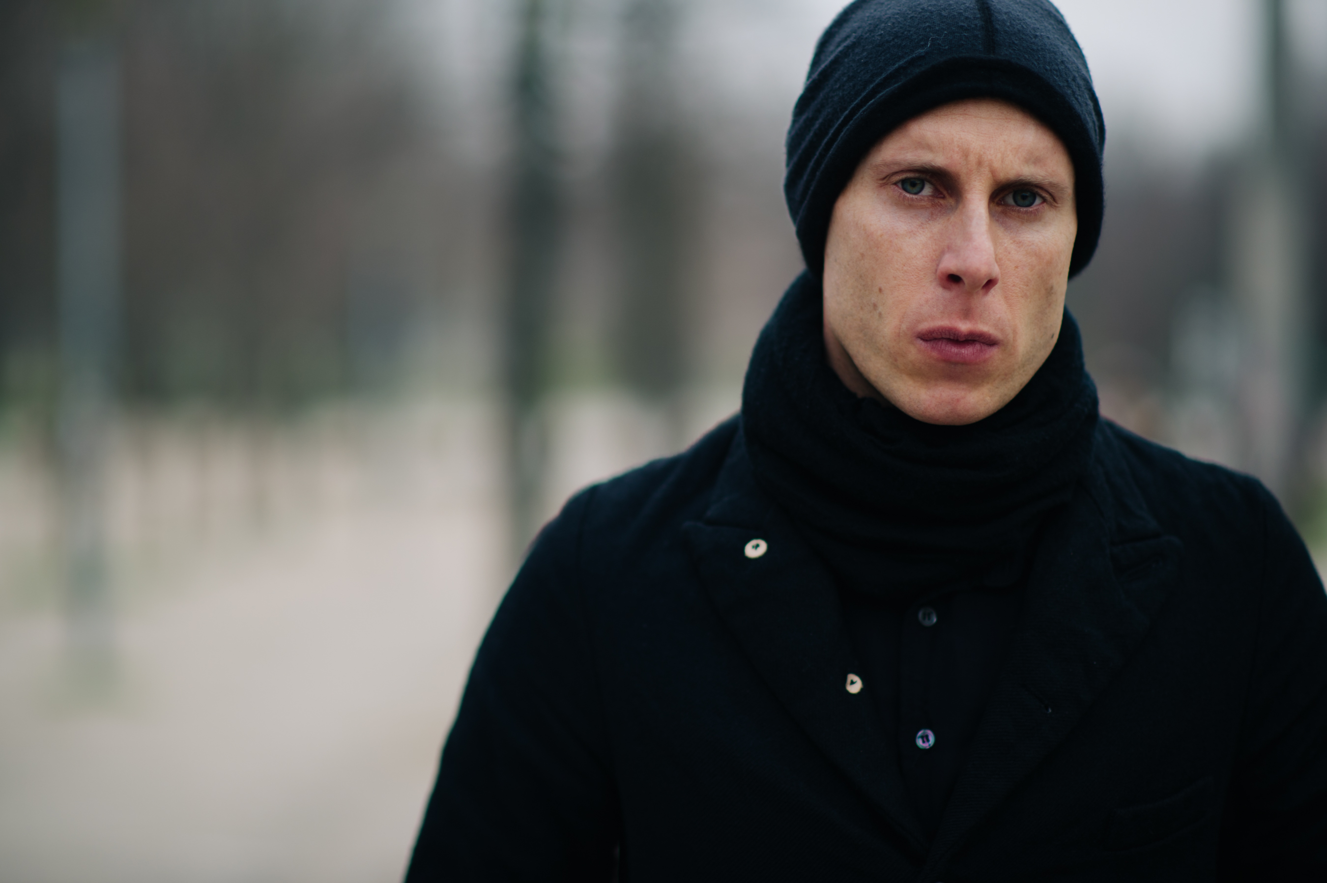 Italian male wearing all black