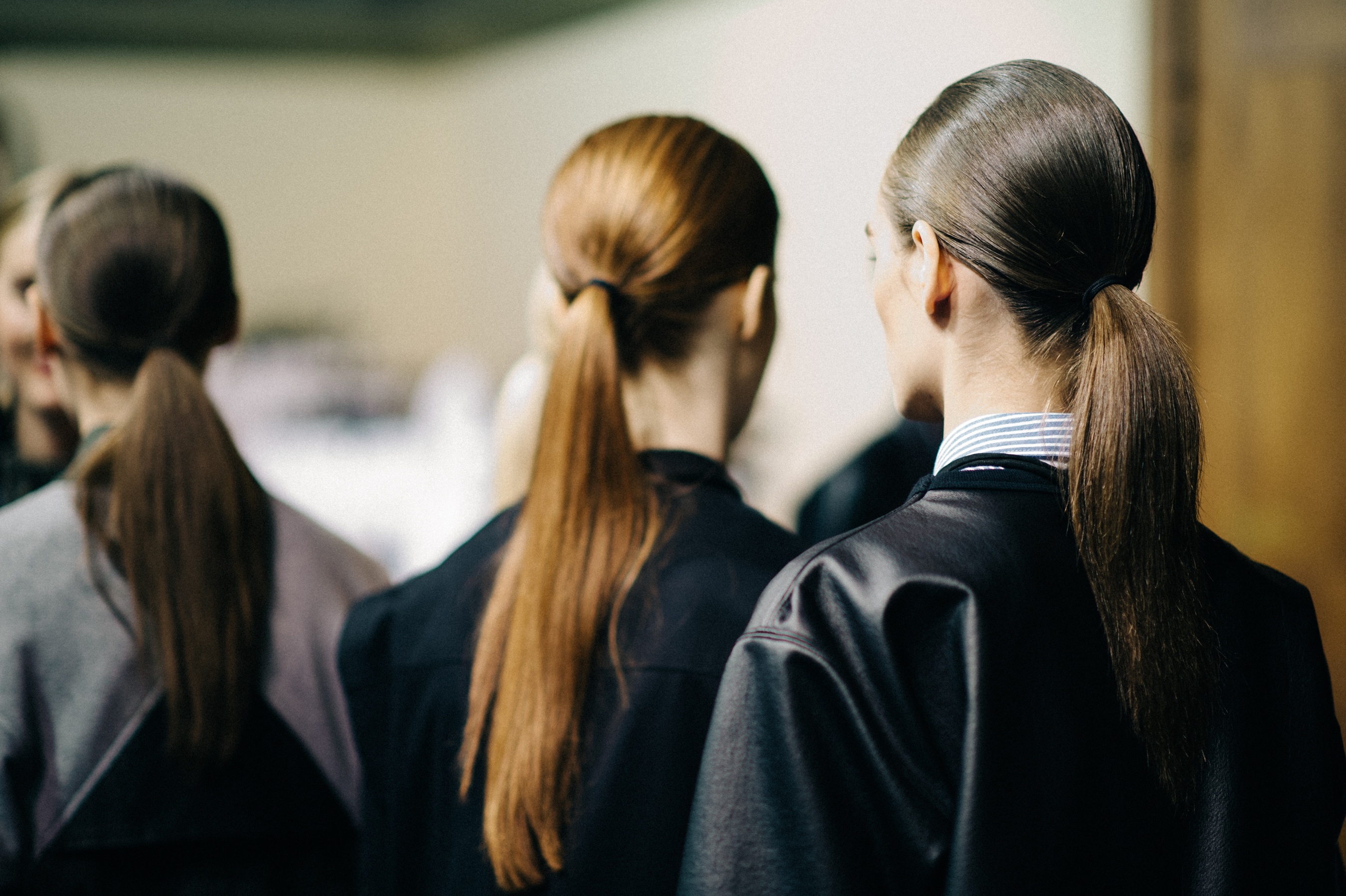 Models-Hair-Ponytails-Backstage-Photograph