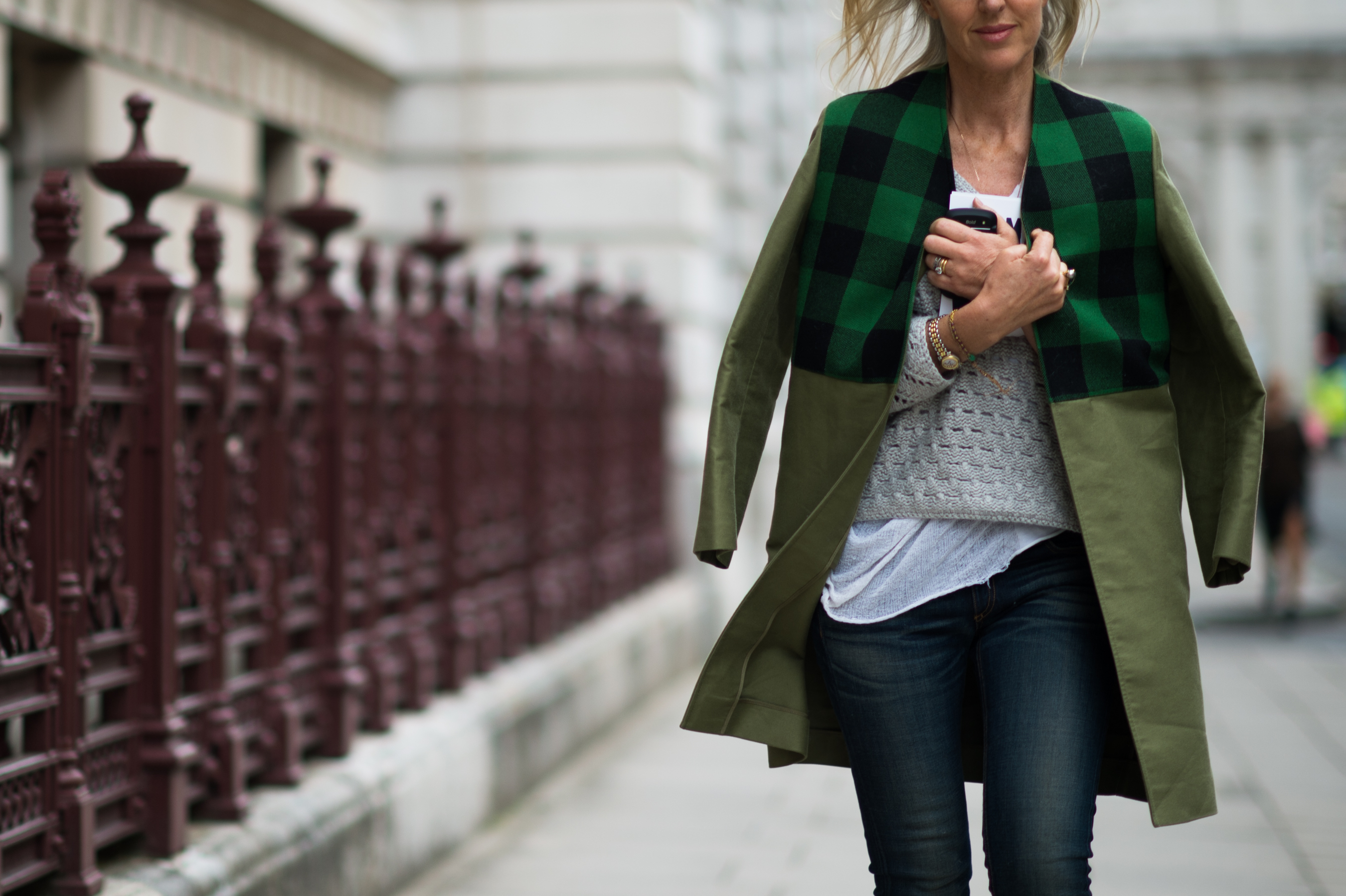 Woman-Green-Plaid-Wool-Coat