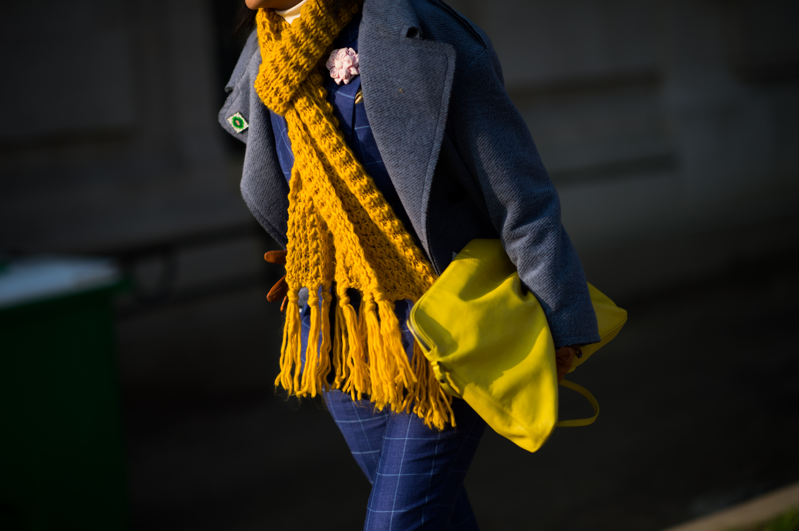 Yellow-Scarf-Bag-Blue-Suit