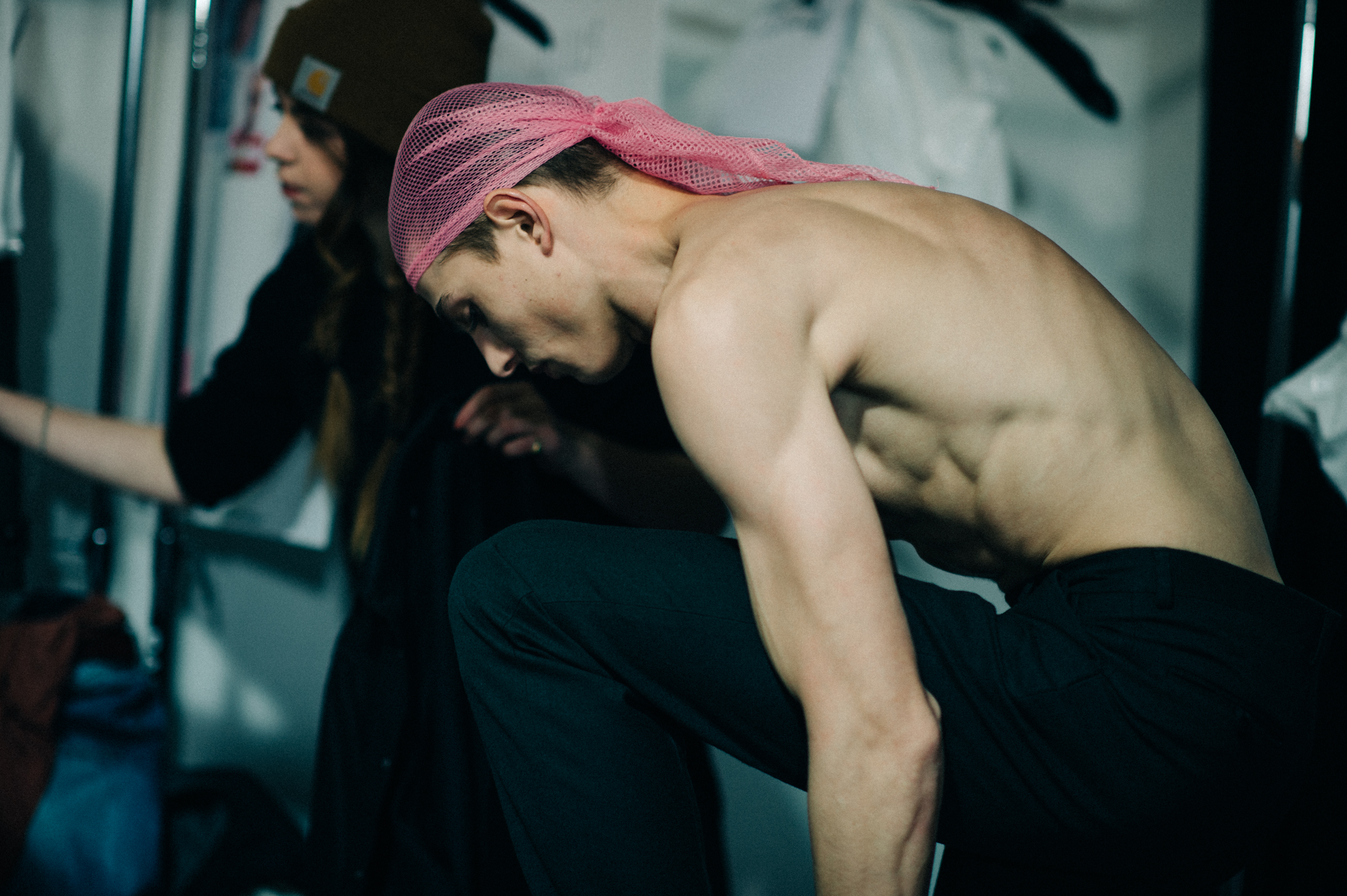 Shirtless-Male-Model-Before-Show