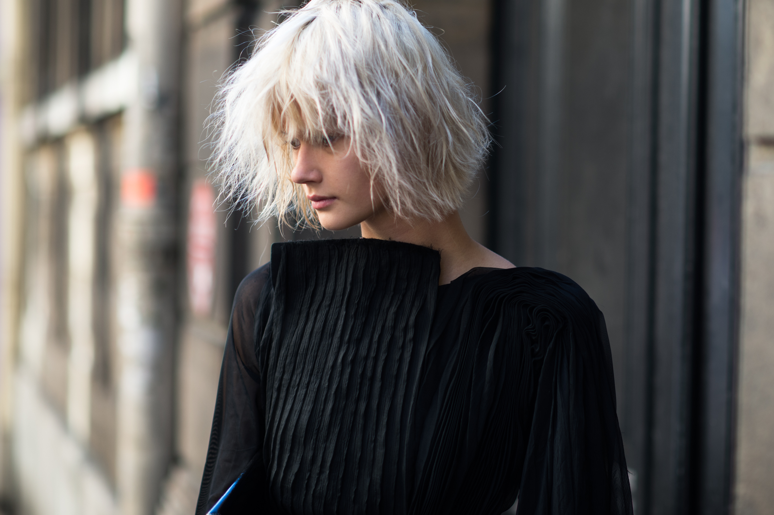 Blonde-Model-Outside-Fashion-Show