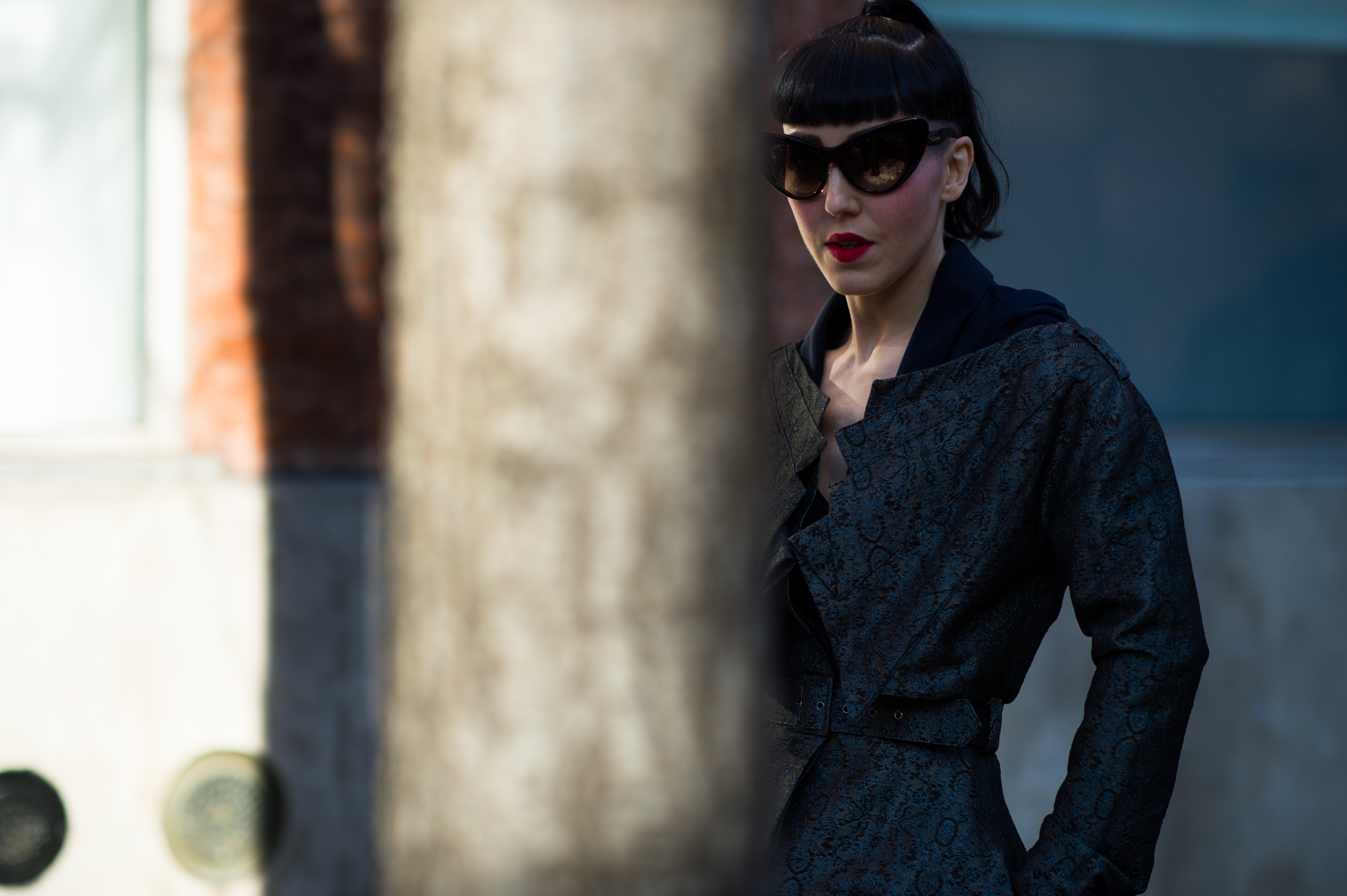 Woman-Sunglasses-Black-Hair-NYFW