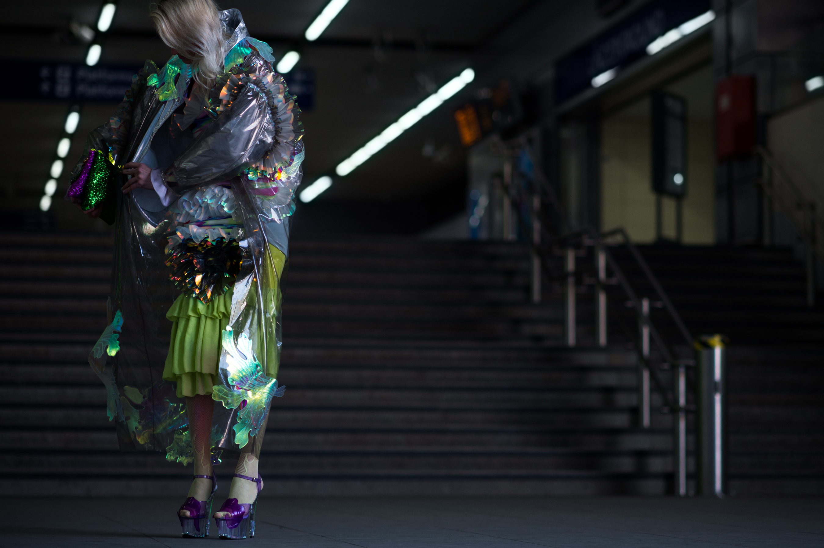 Girl-Wearing-Plastic-Outfit-LFW
