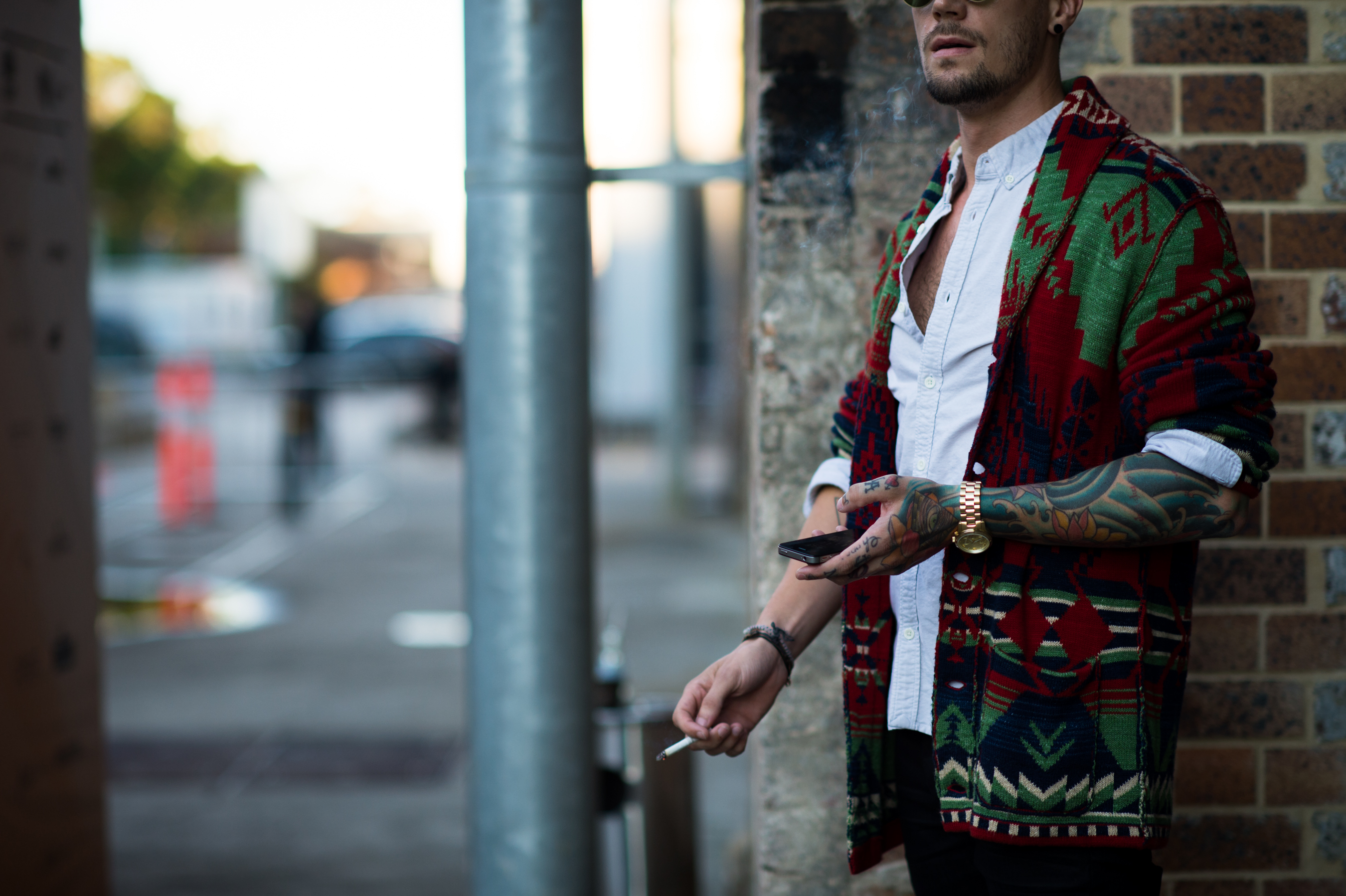 Man-Tattoos-Smoking-Pattern-Cardigan