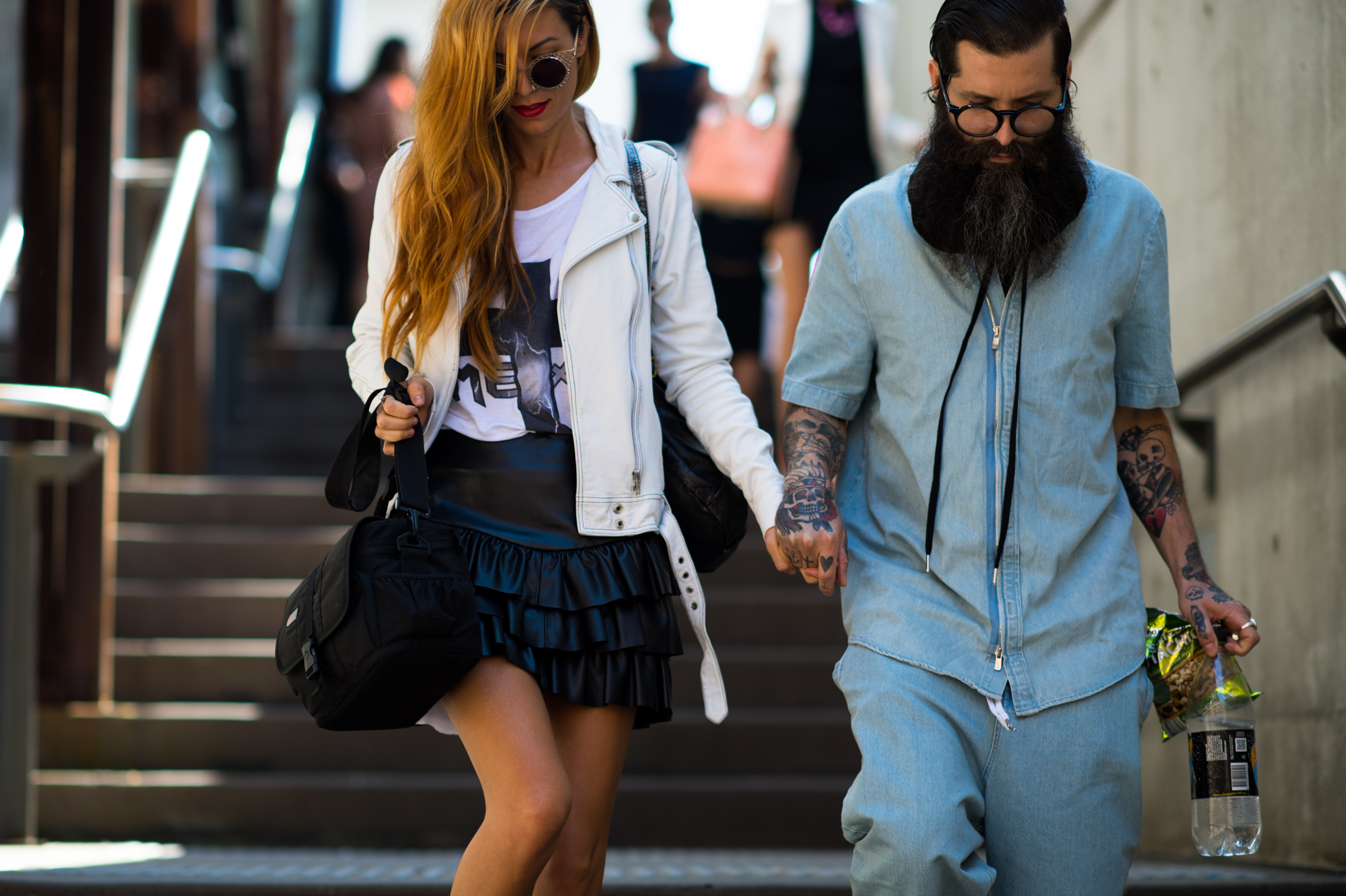 Man-Beard-Tattoo-Woman-Sunglasses