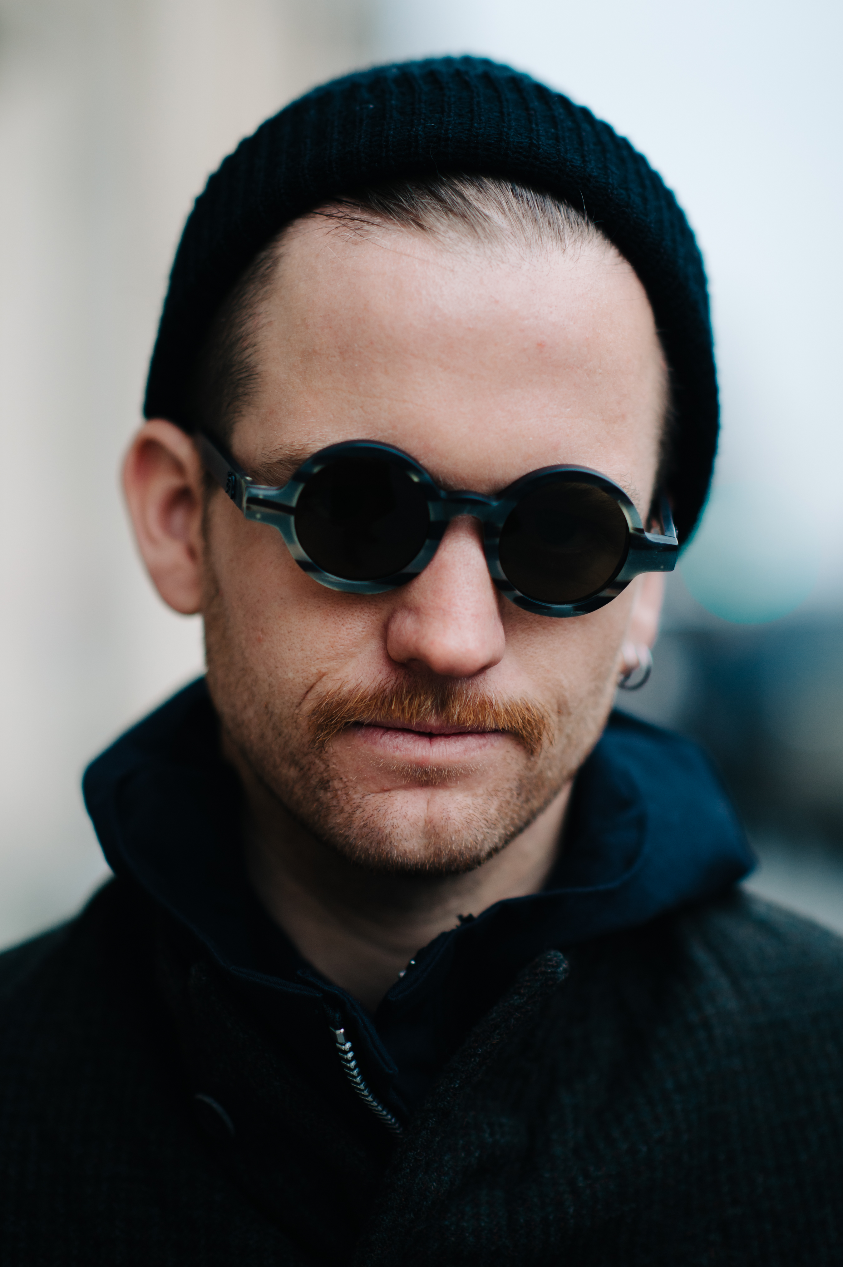 Man-Wearing-Horn-Handmade-Sunglasses