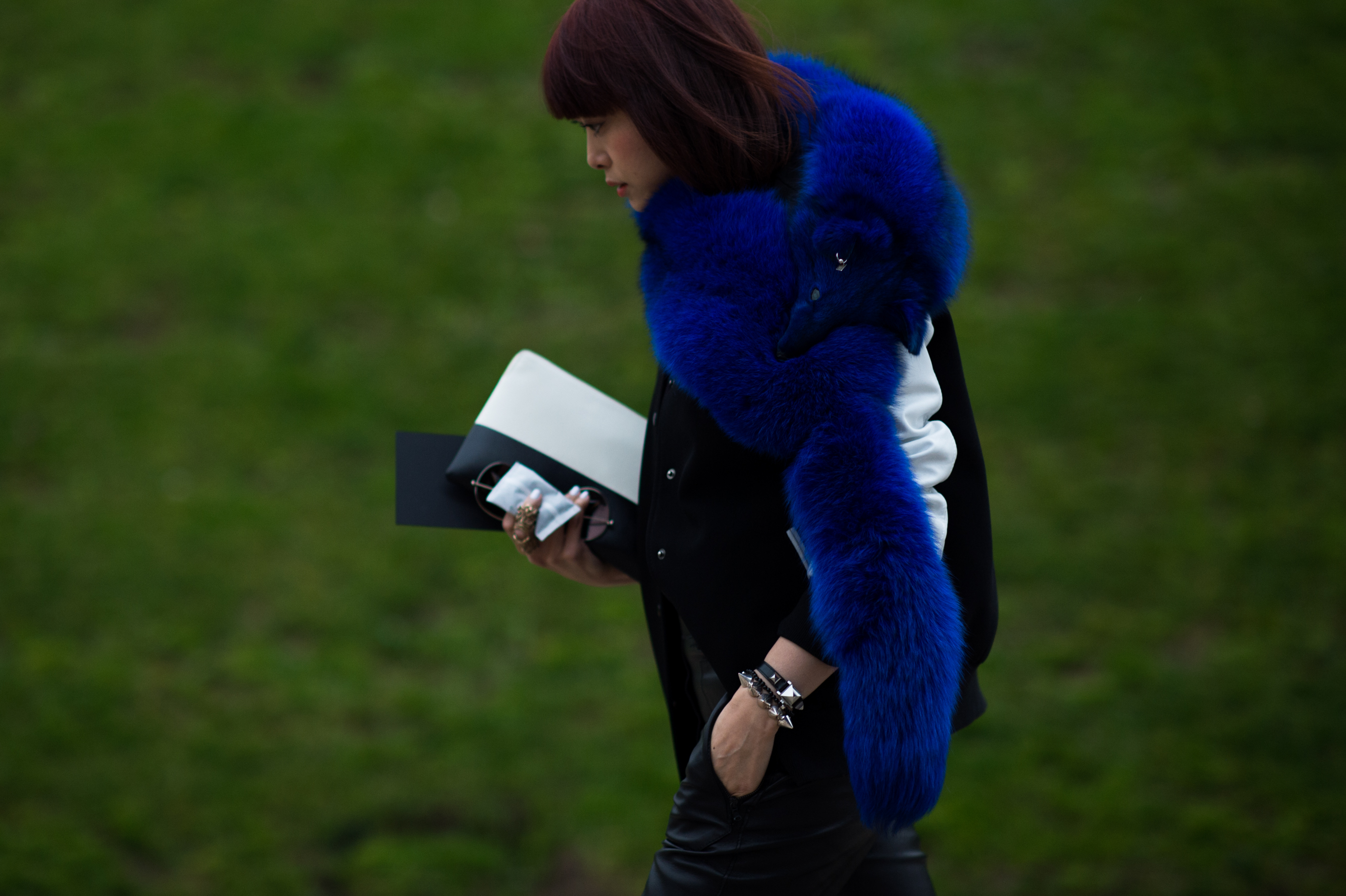 Restir Buyer wearing Blue Fox Fur