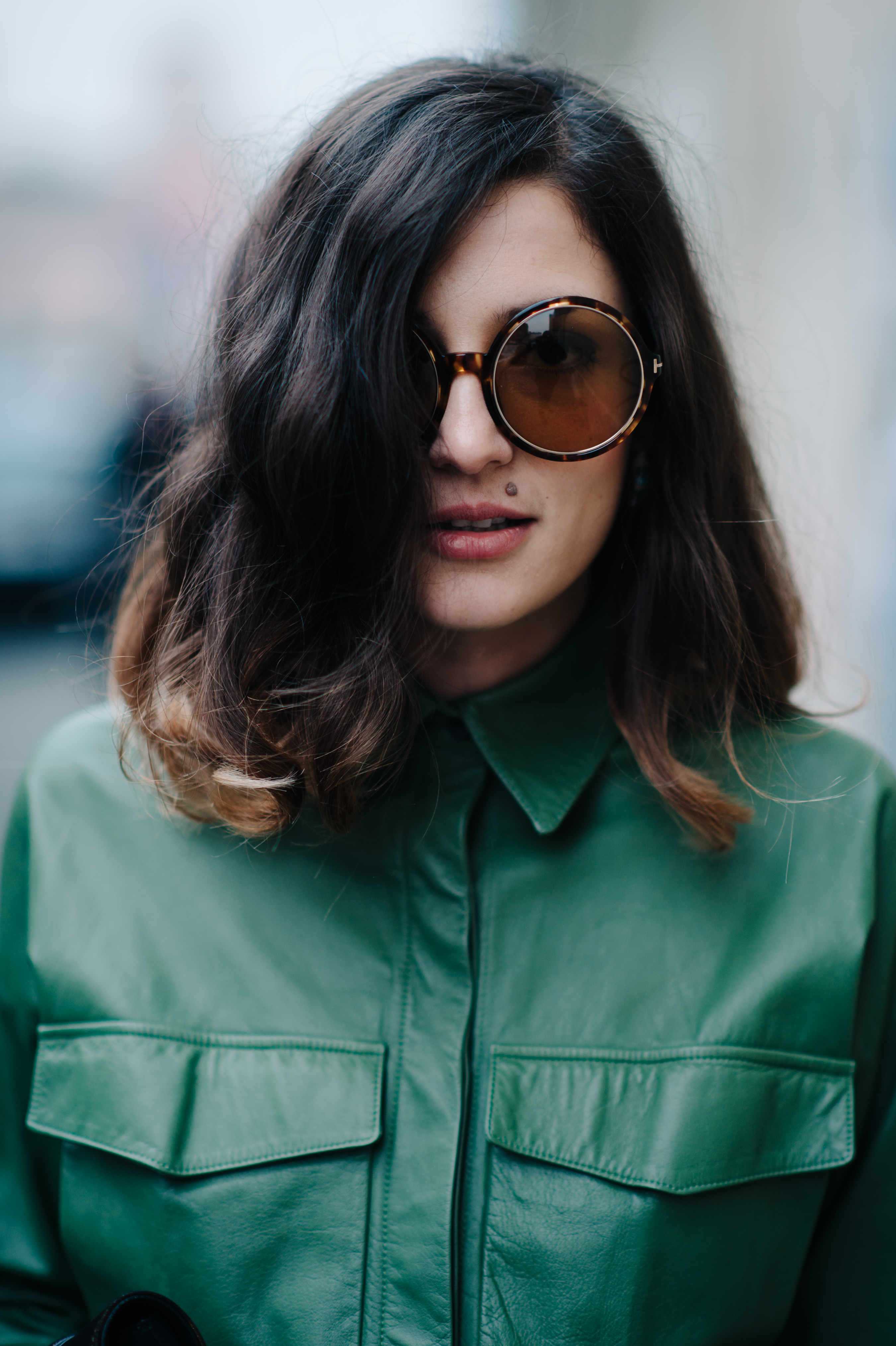 Woman wearing Tom Ford sunglasses