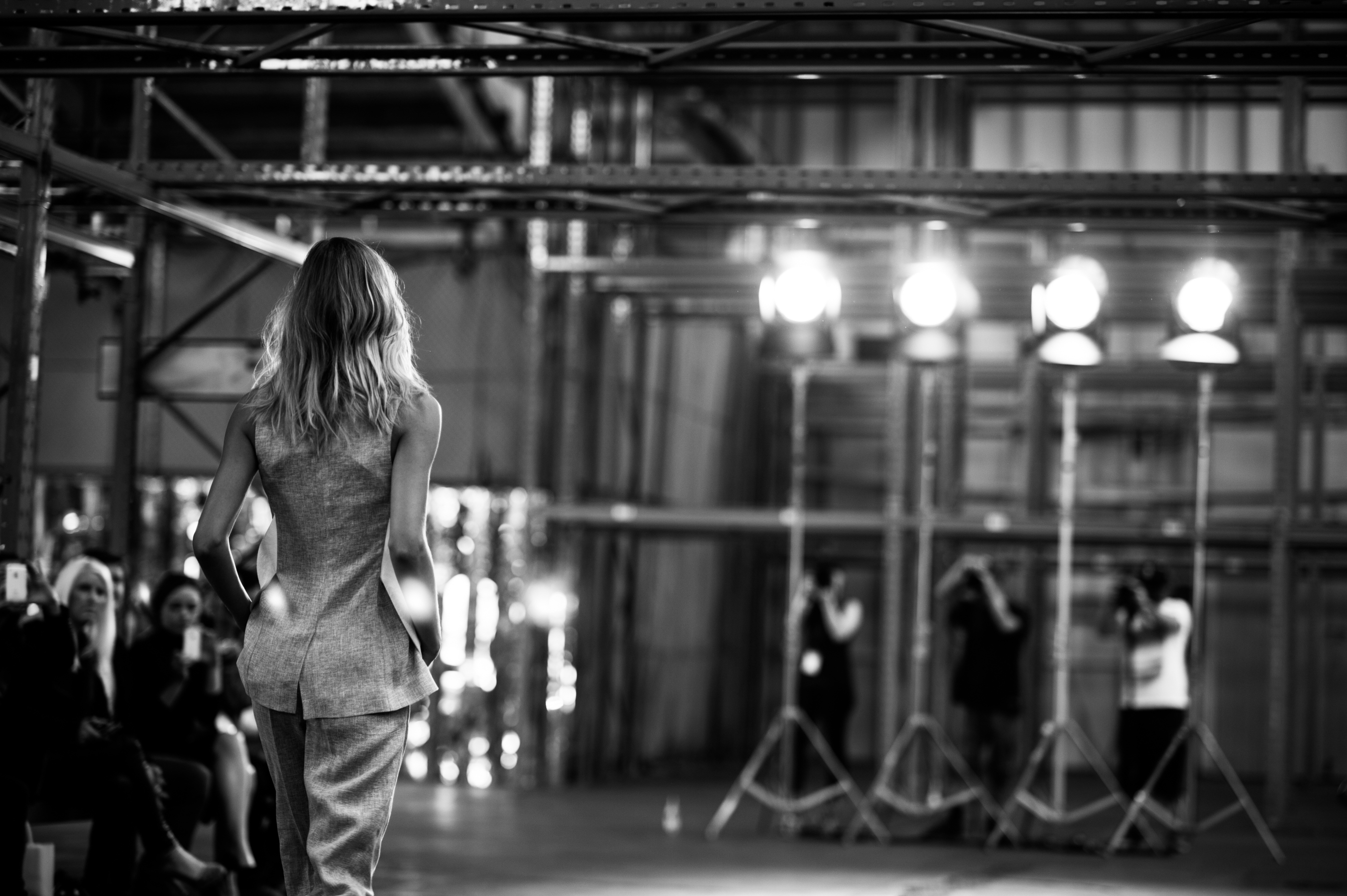 Model walking fashion show runway