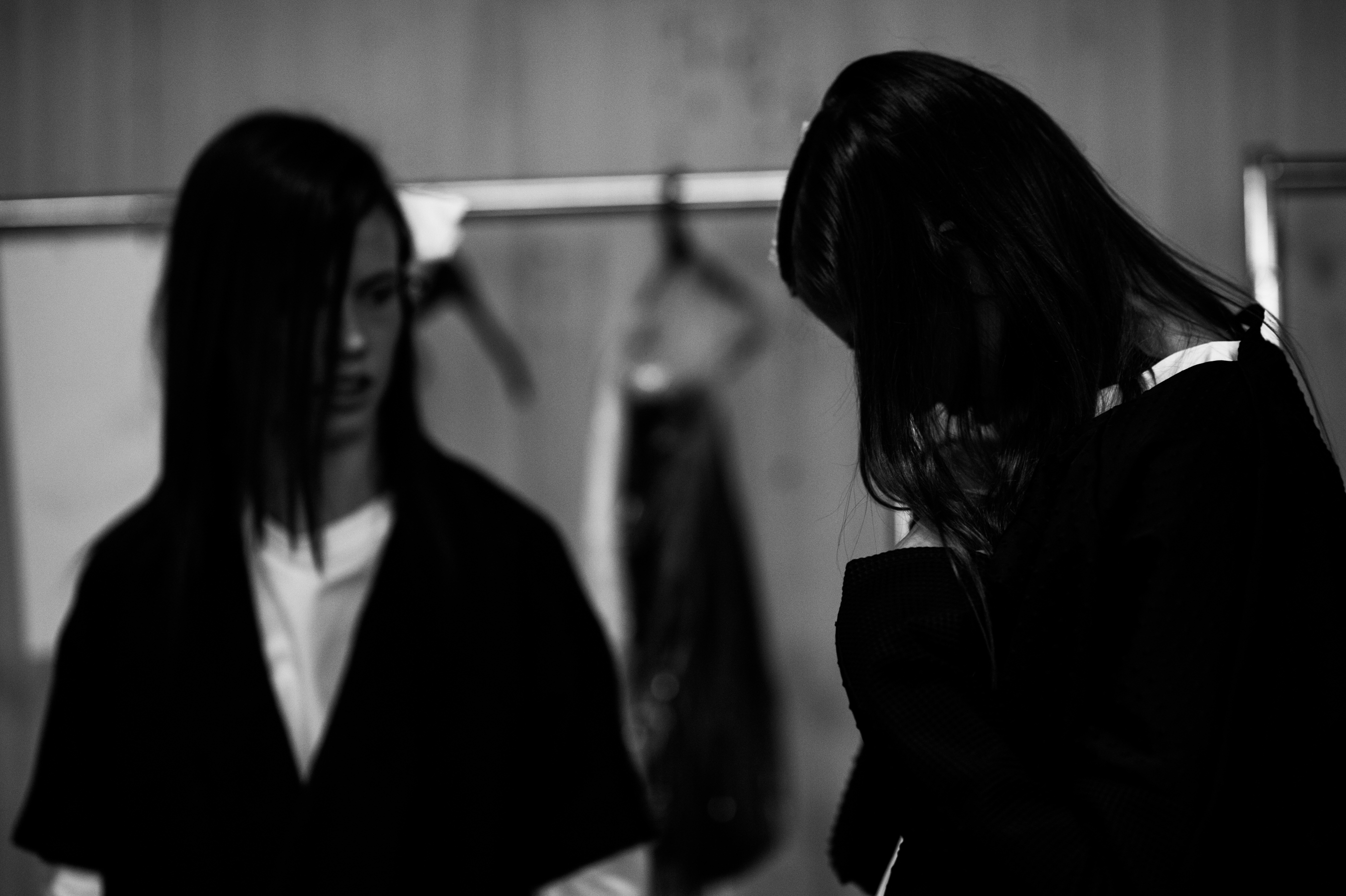 Two models before fashion show