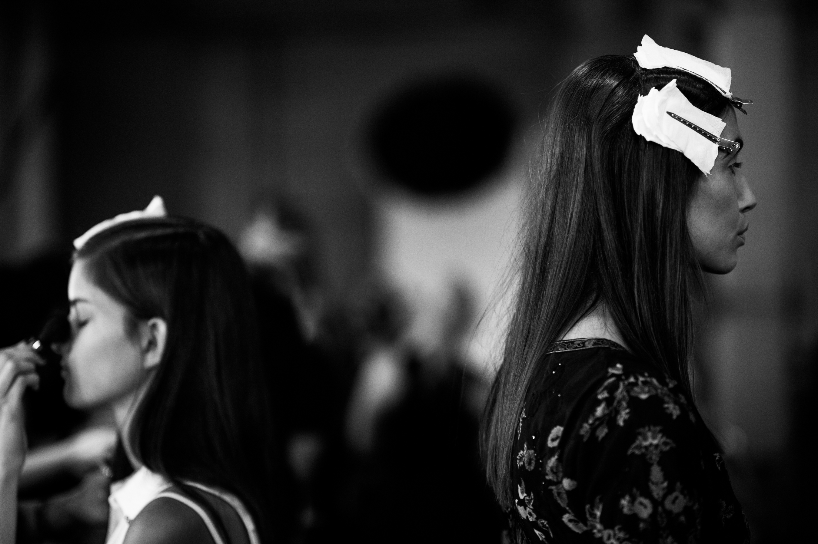 Two models hair makeup fashion show
