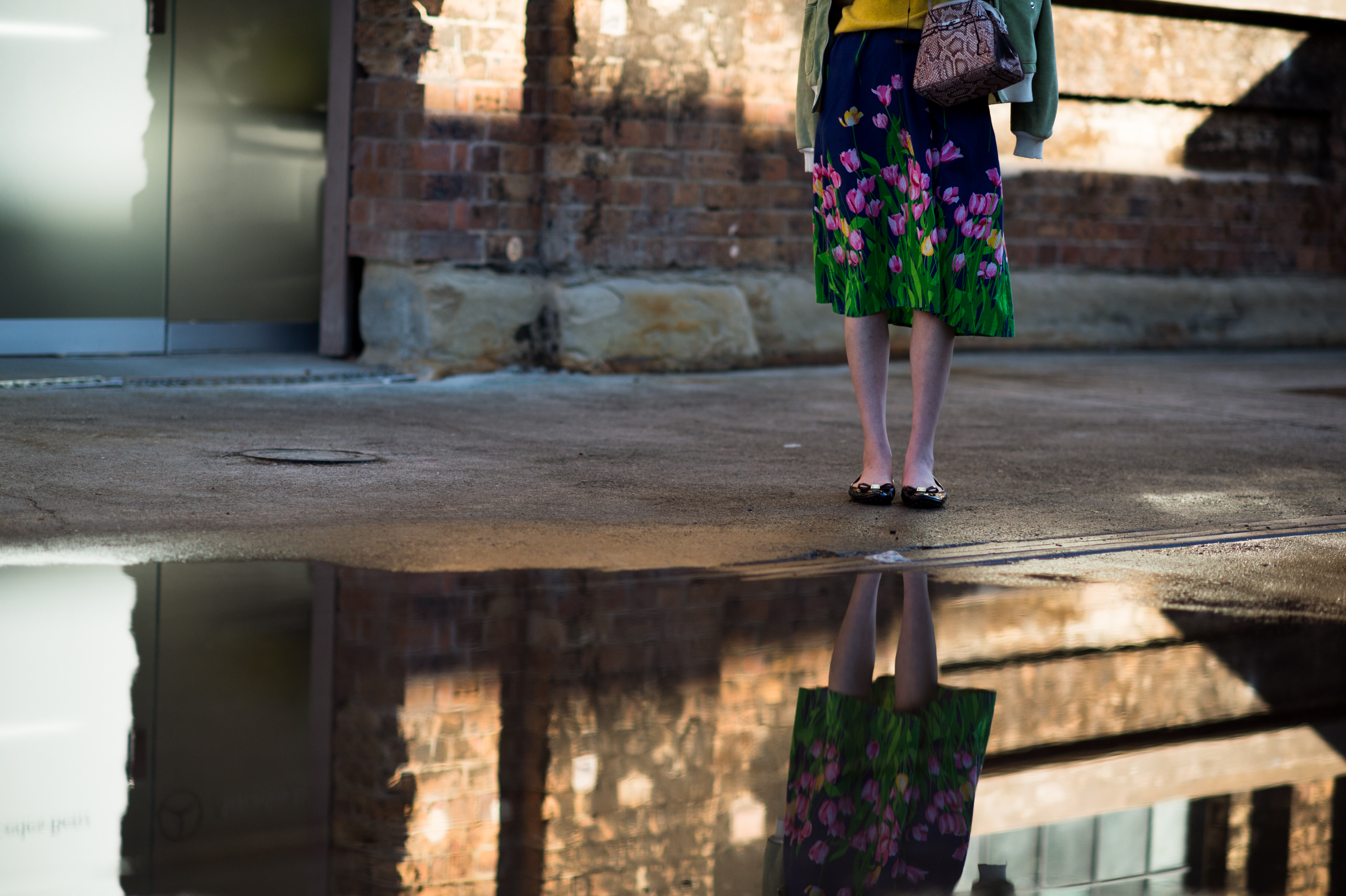 Japanese blogger photographer floral skirt