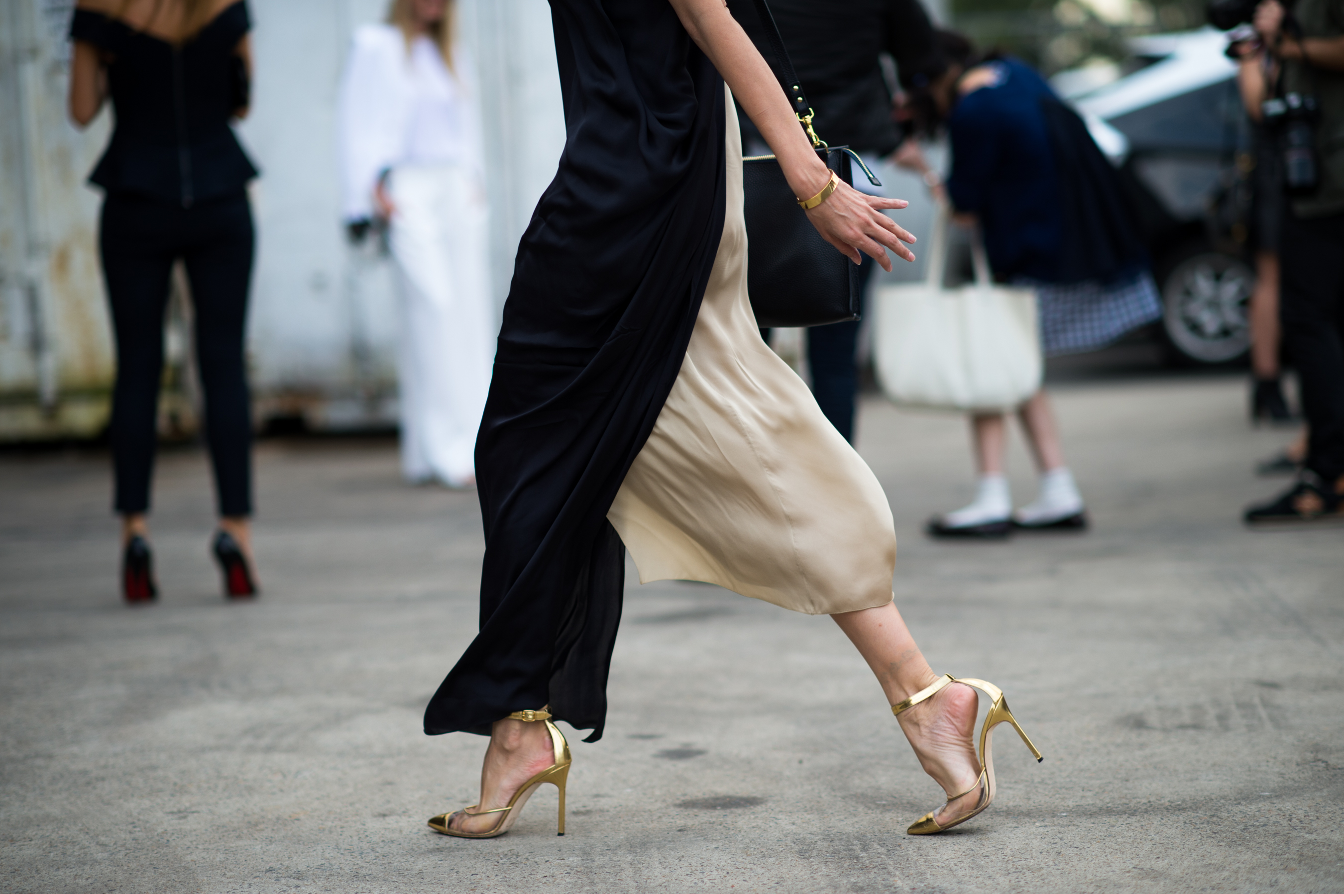 StyleBop Fashion Director MBFWA Gold Shoes