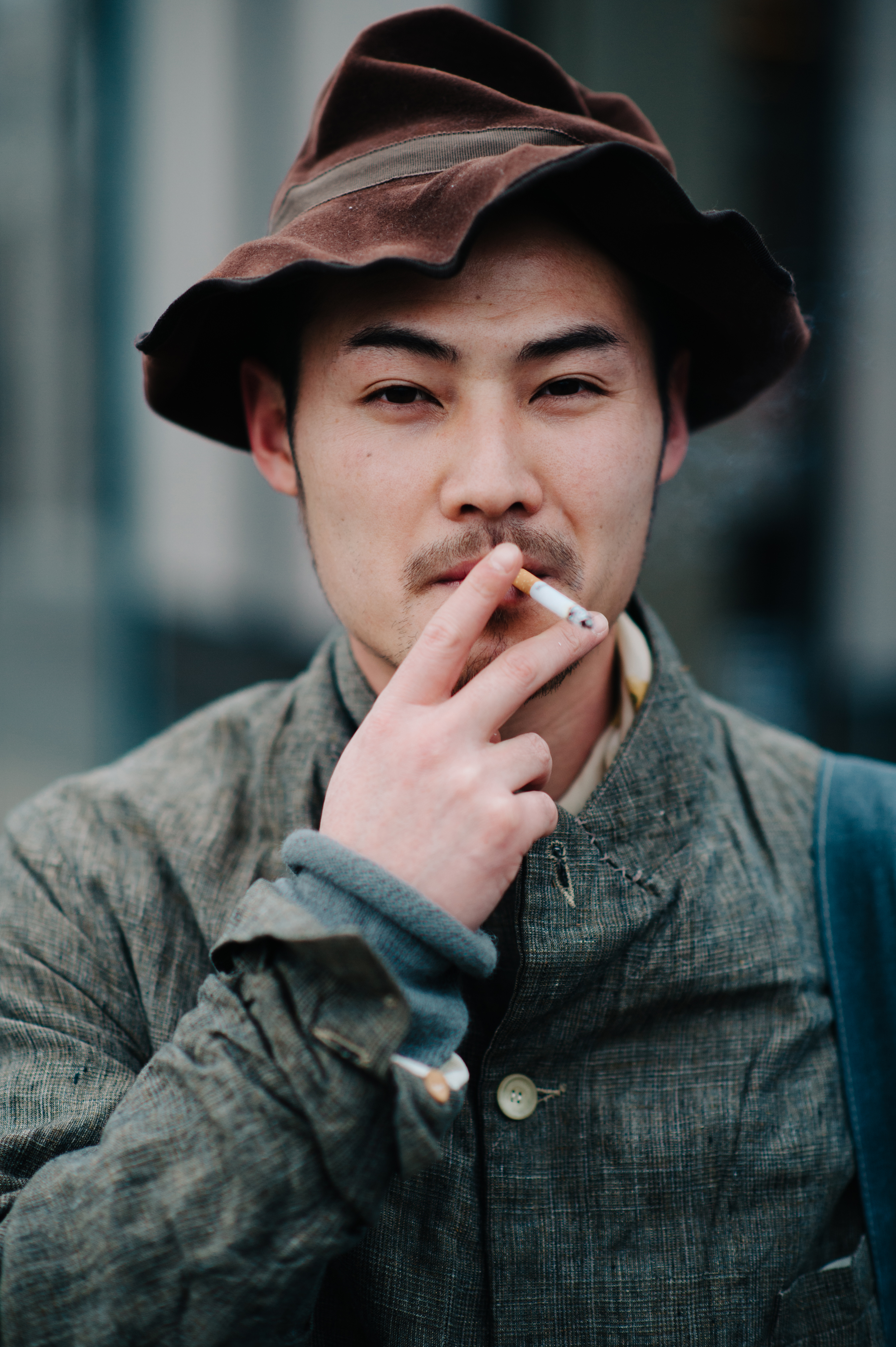 Japanese man wearing Mirabella hat