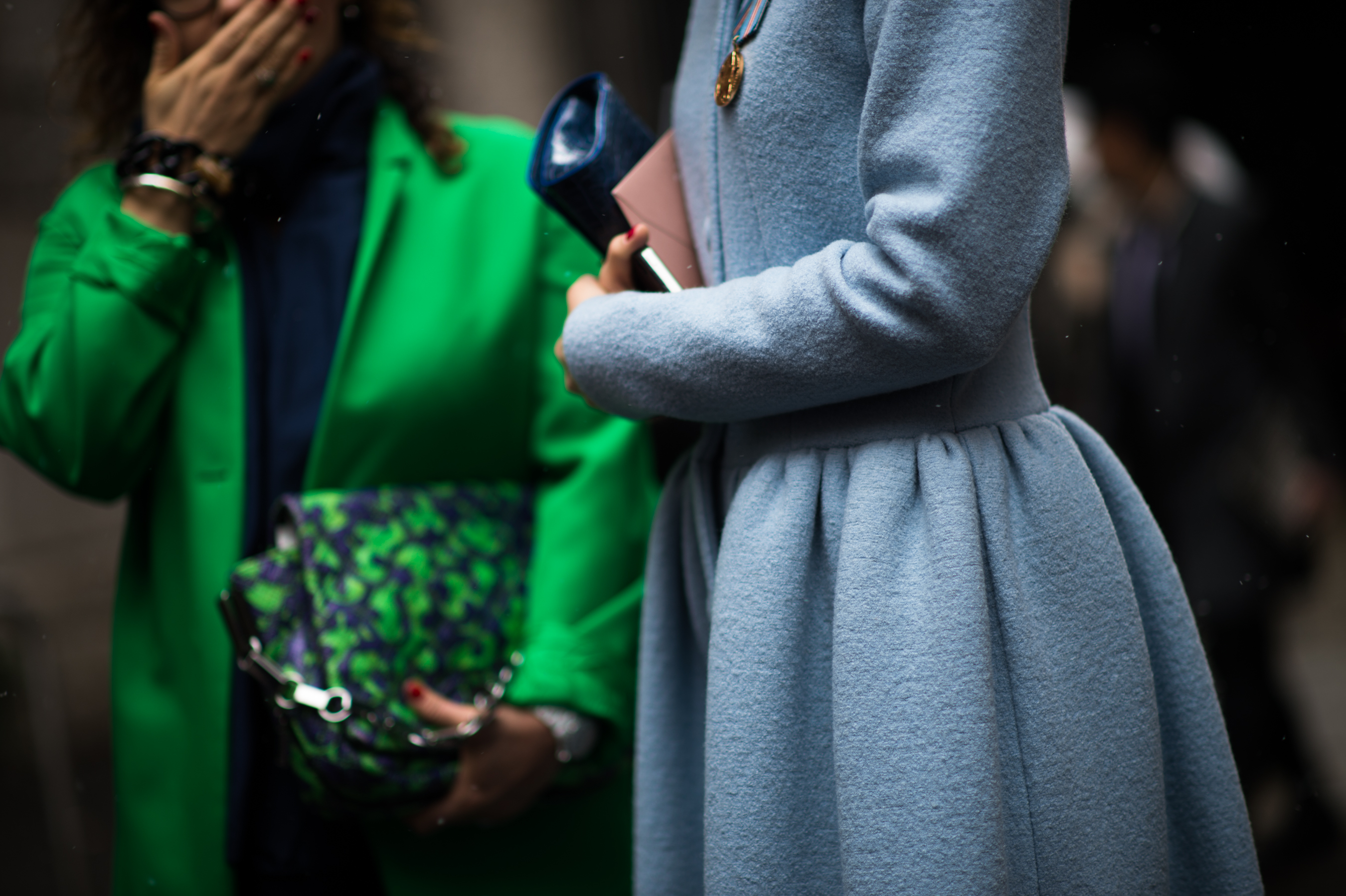 Moldovan blogger pale blue coat