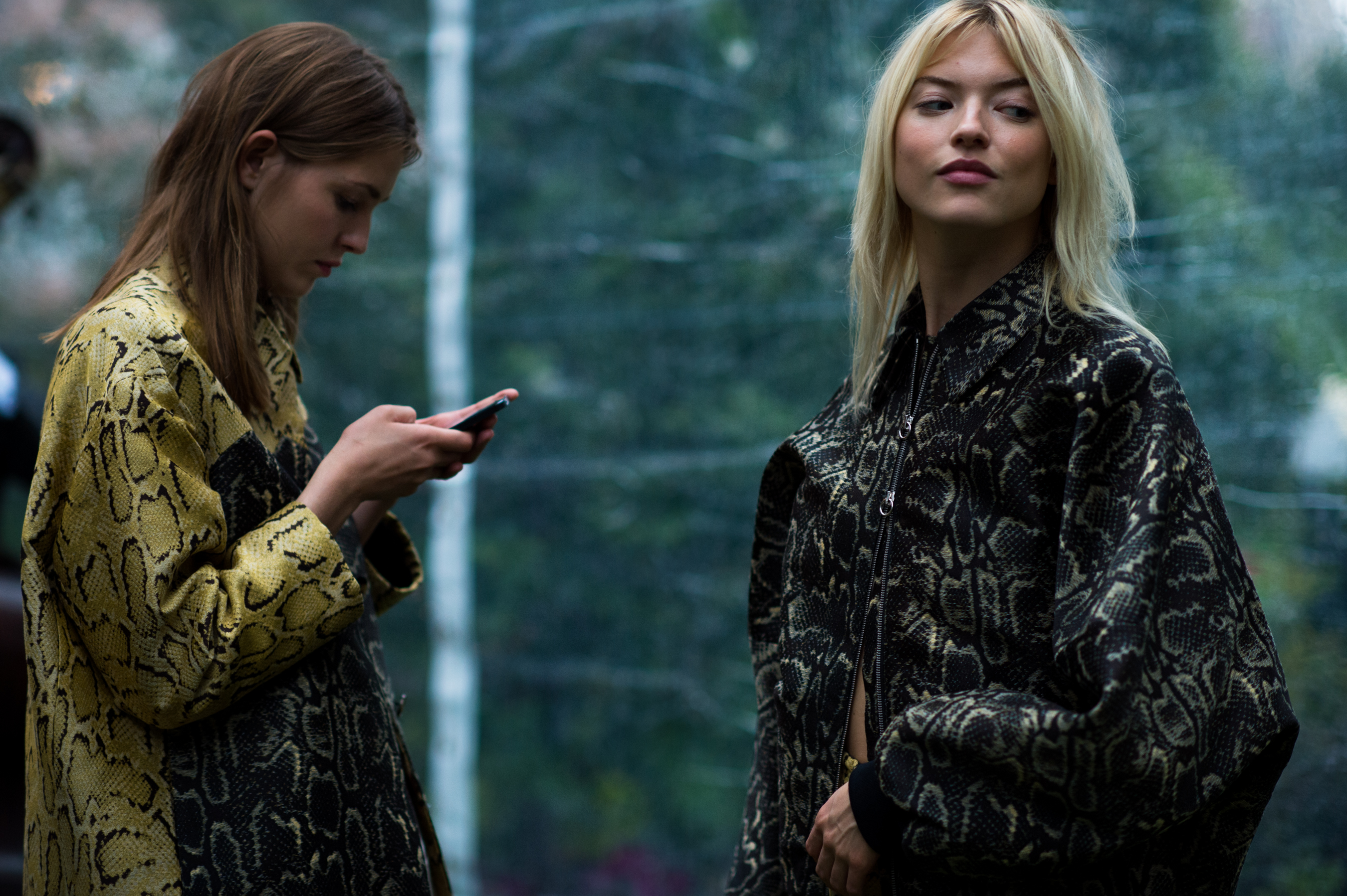 Models Nadja Bender and Martha Hunt