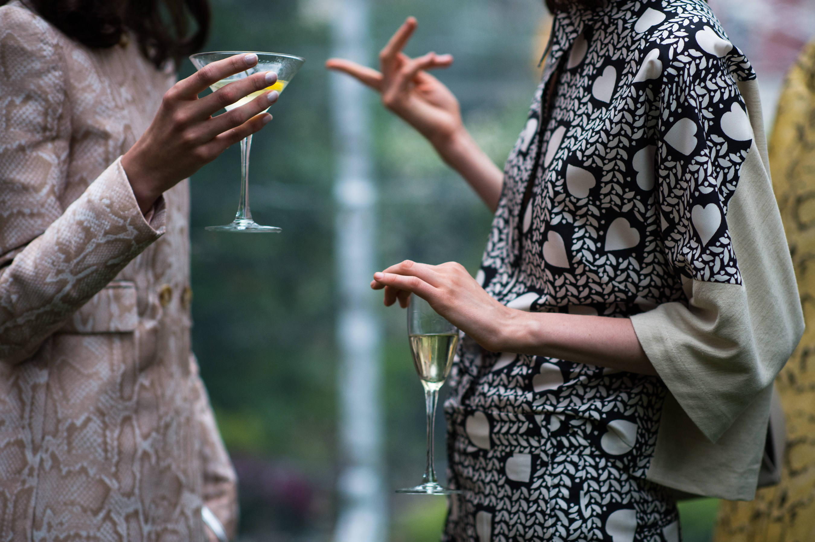 Two models hands at fashion show