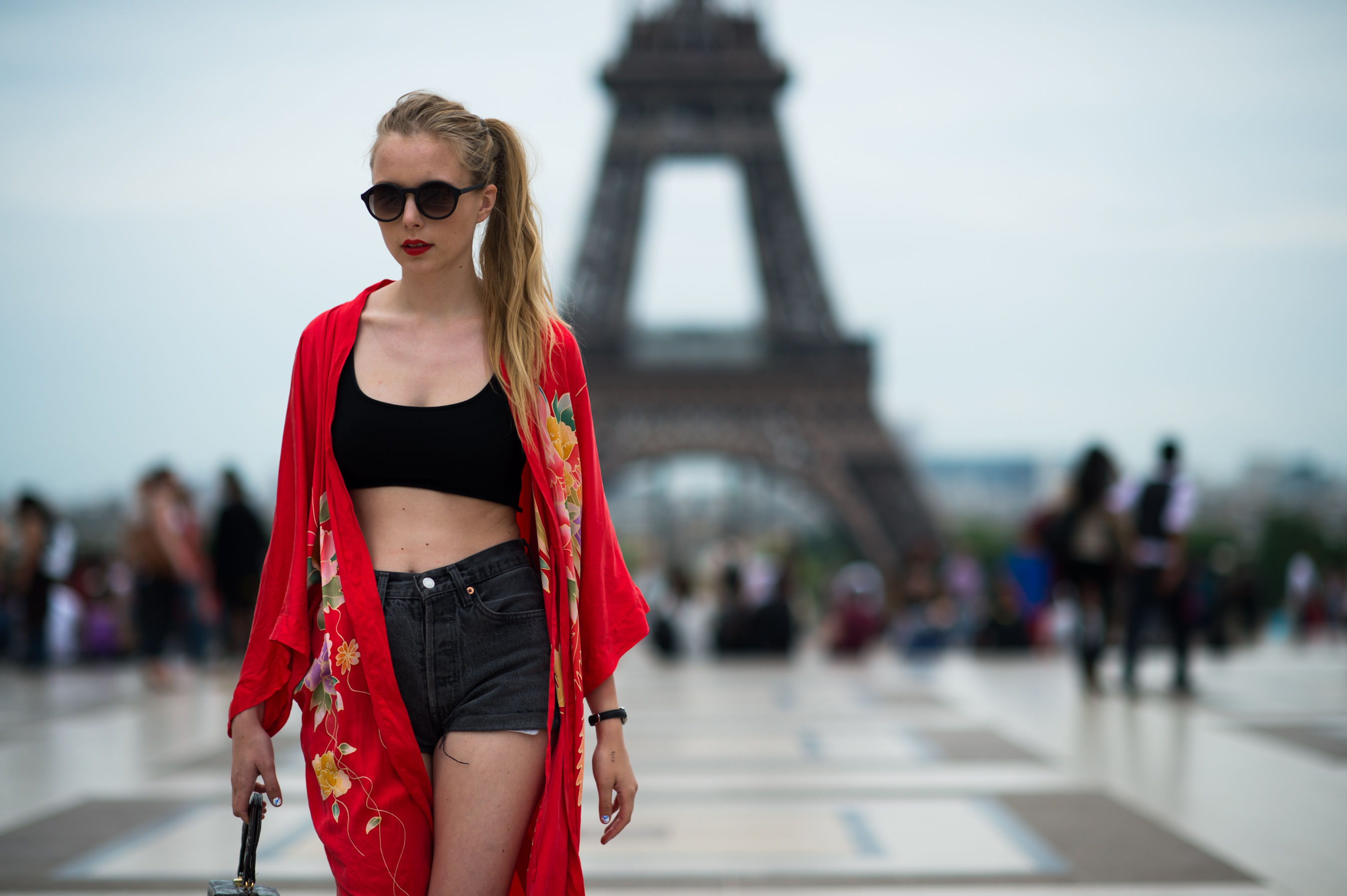 Danish blogger wearing cropped top