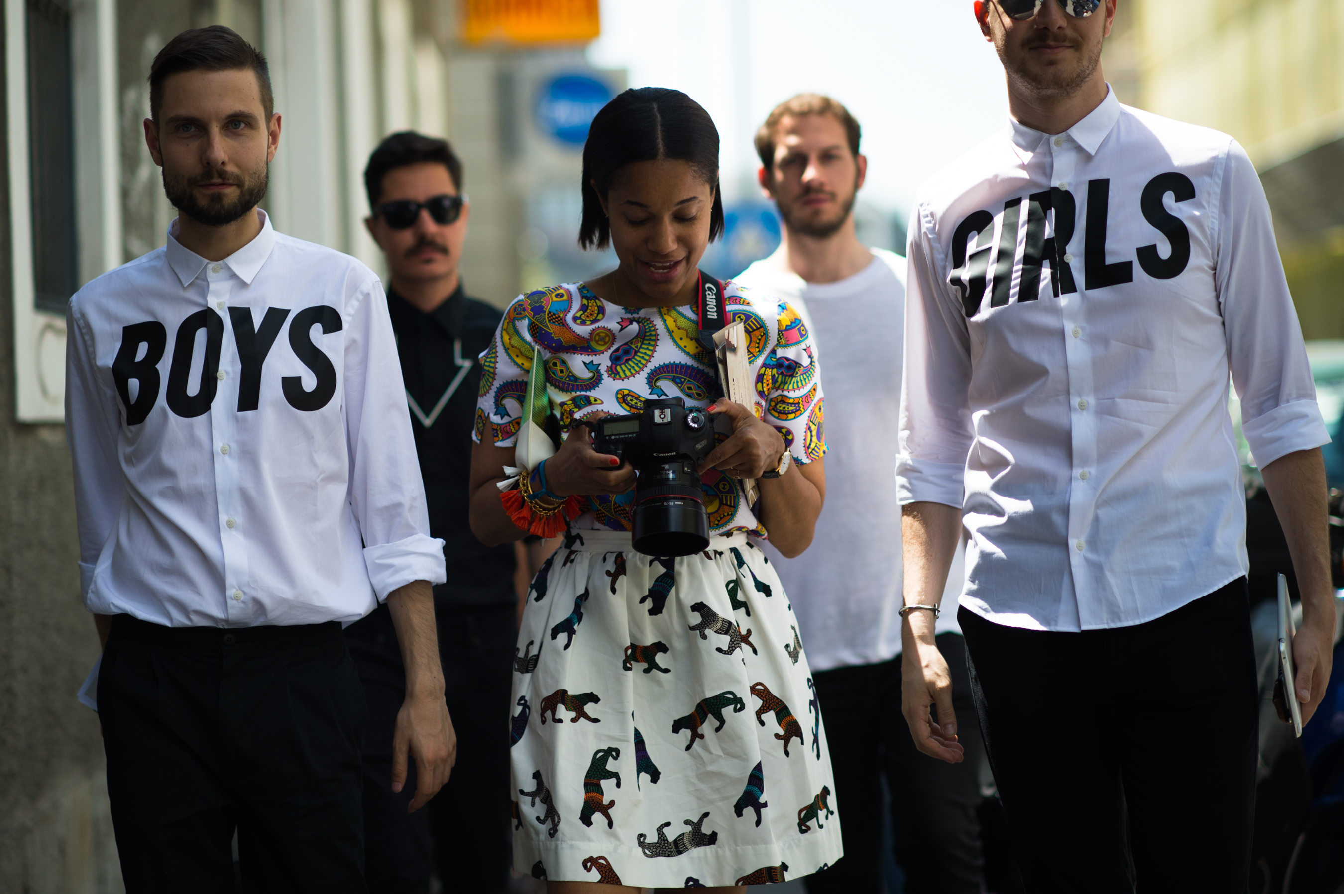 Men wearing Boys Girls dress shirts