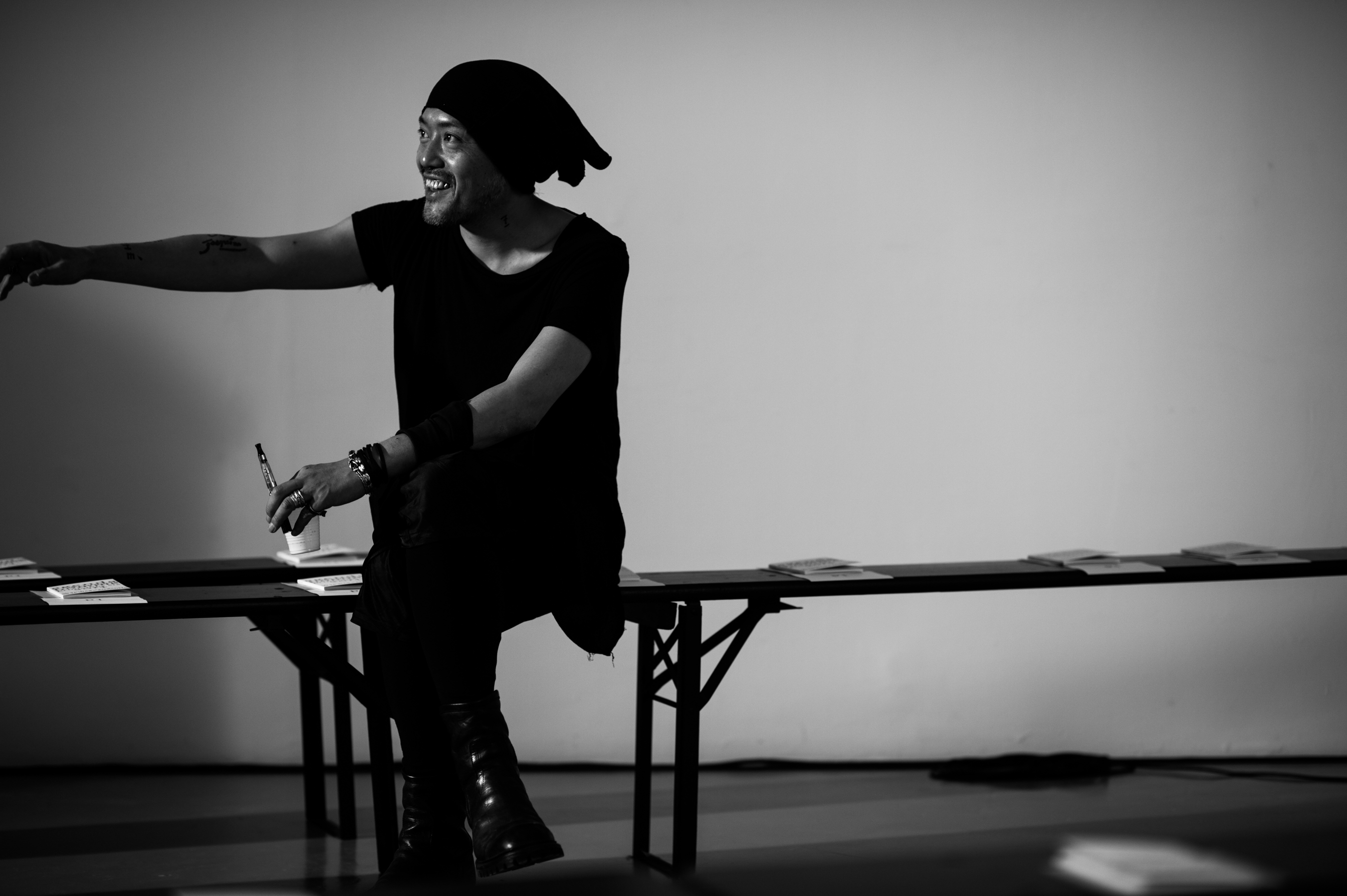 Designer Tatsuro Horikawa before show
