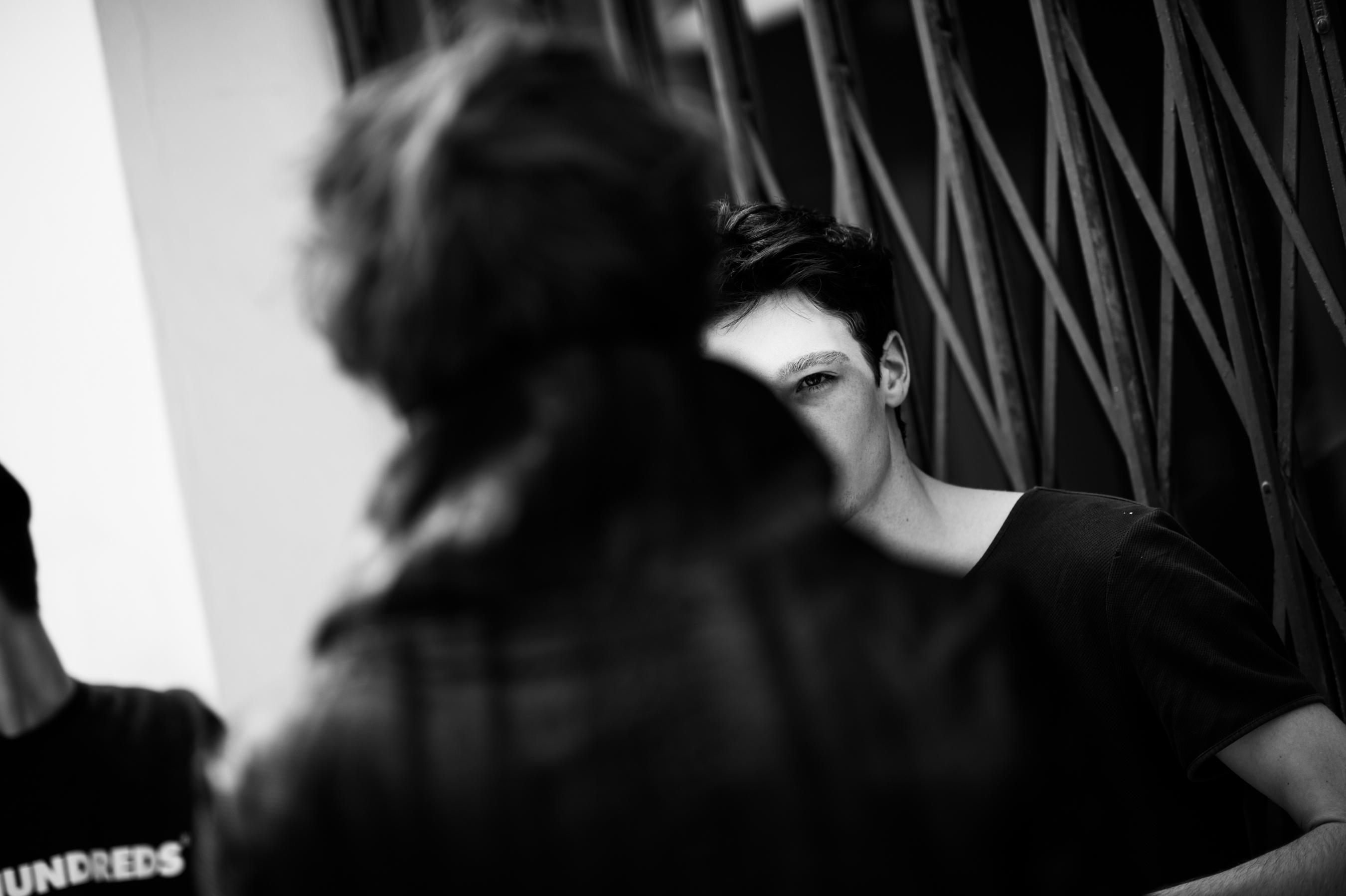 Male model Corentin Renault smoking