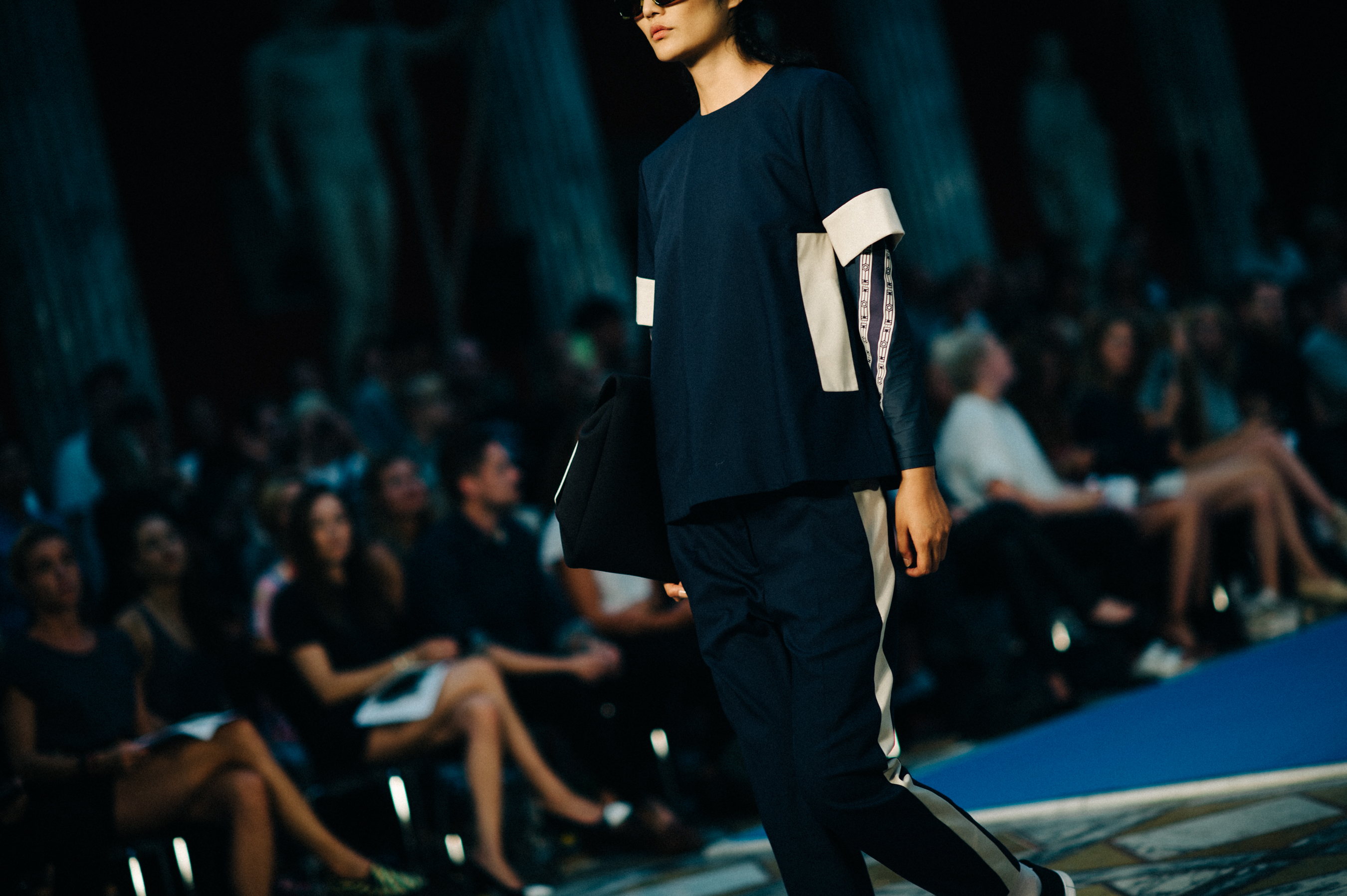 Detail of Asian model walking runway