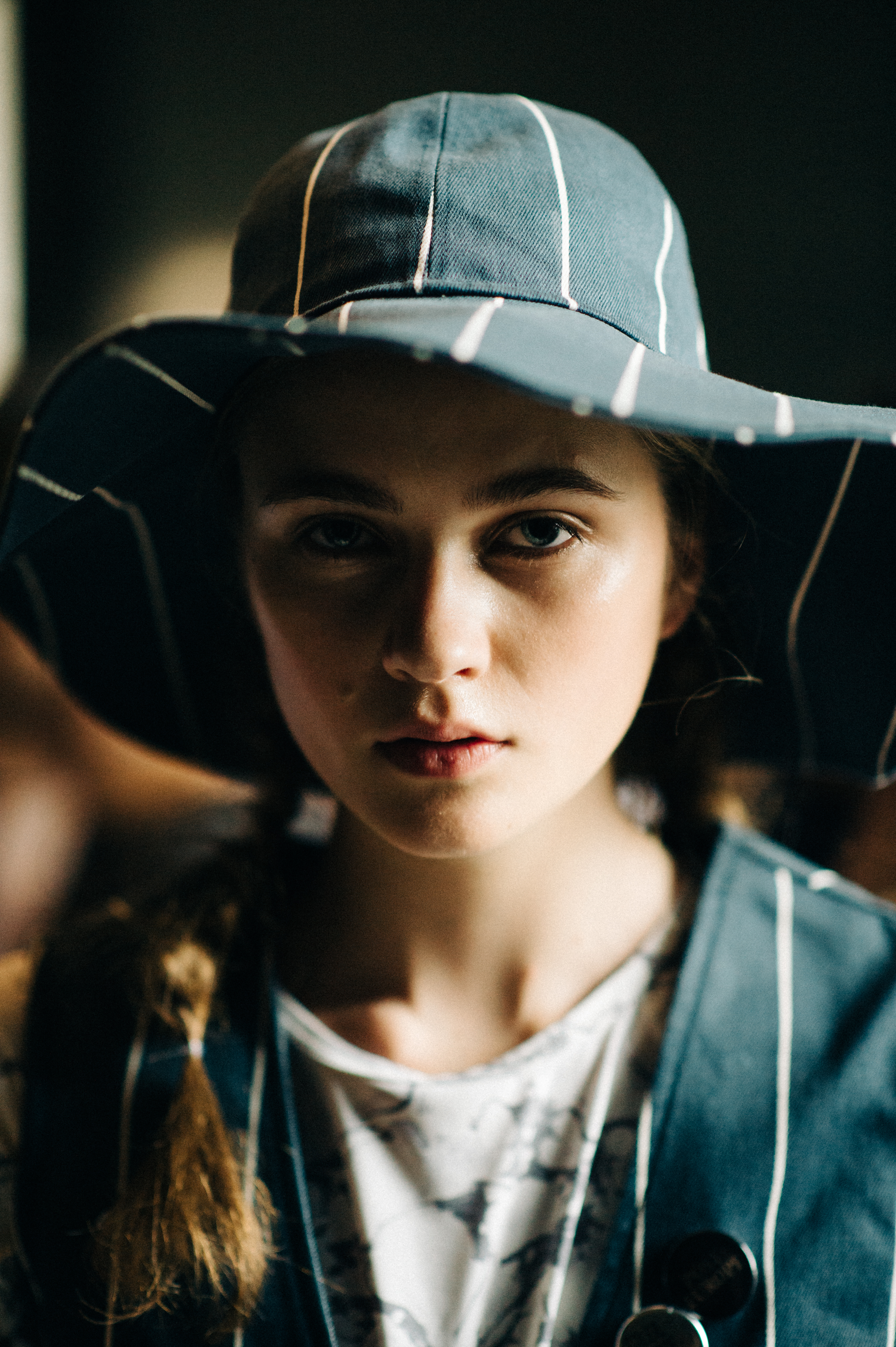 Danish model wearing sun hat