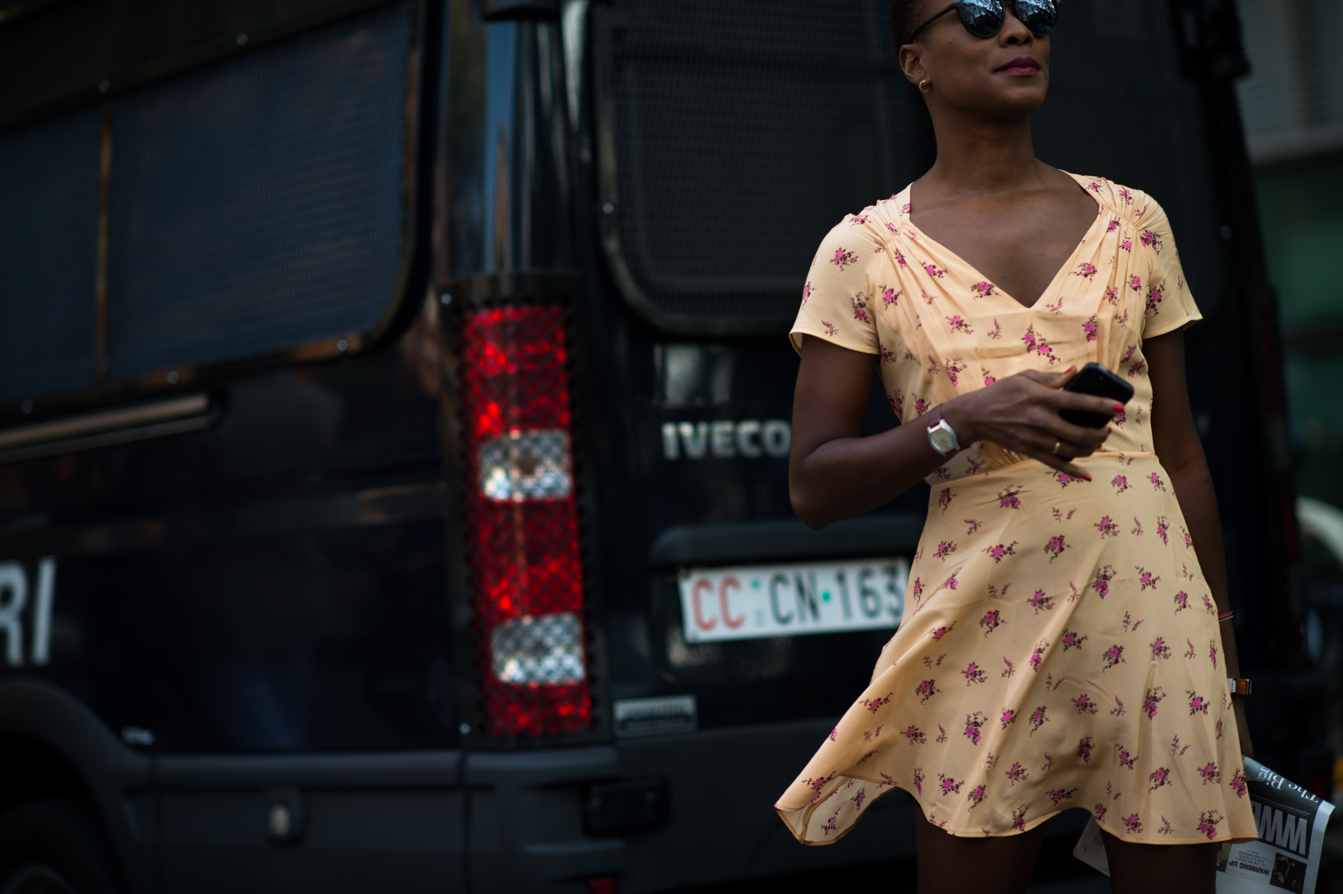 Garage Magazine editor in summer dress