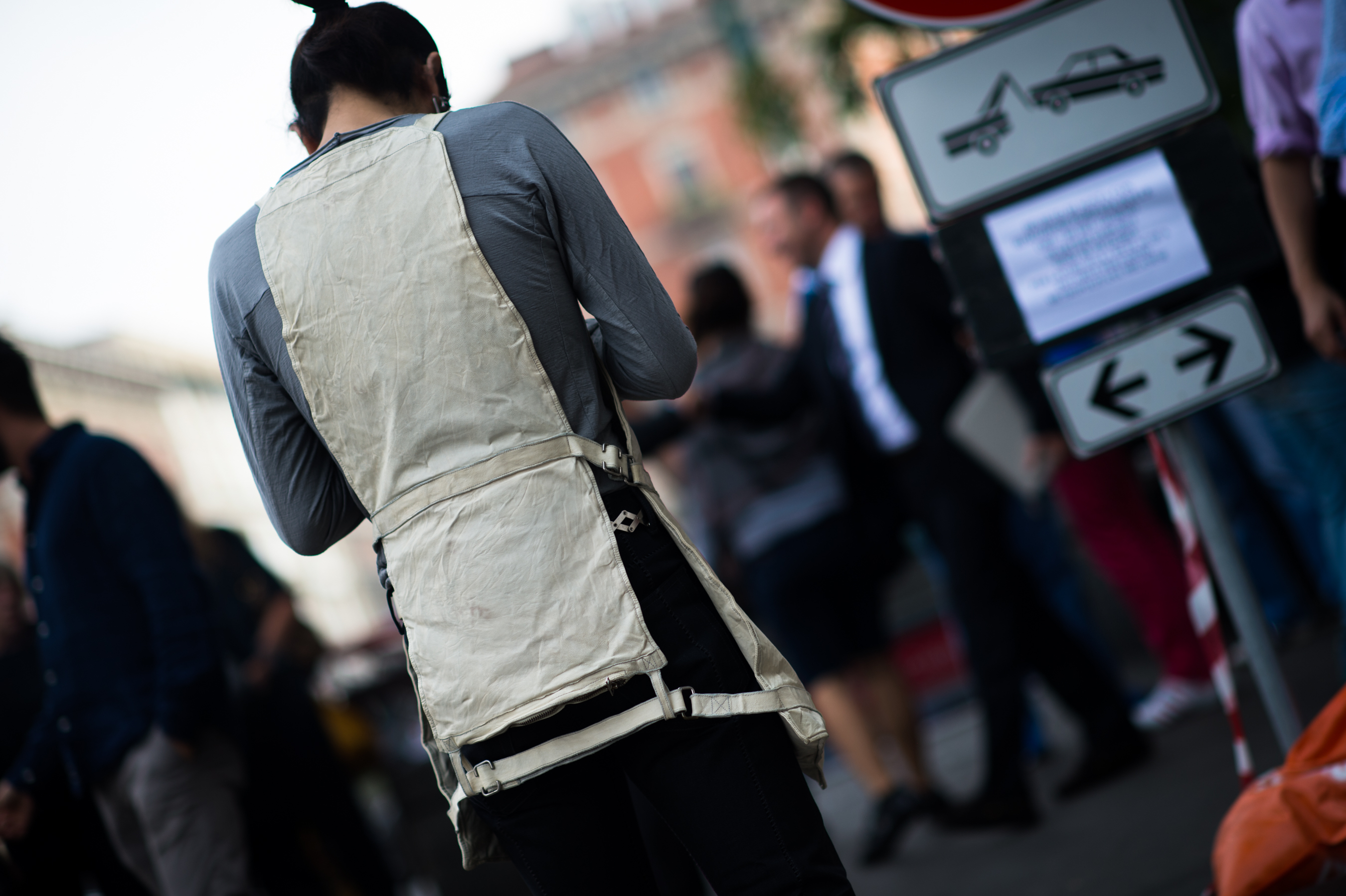 Man wearing CCP leather vest