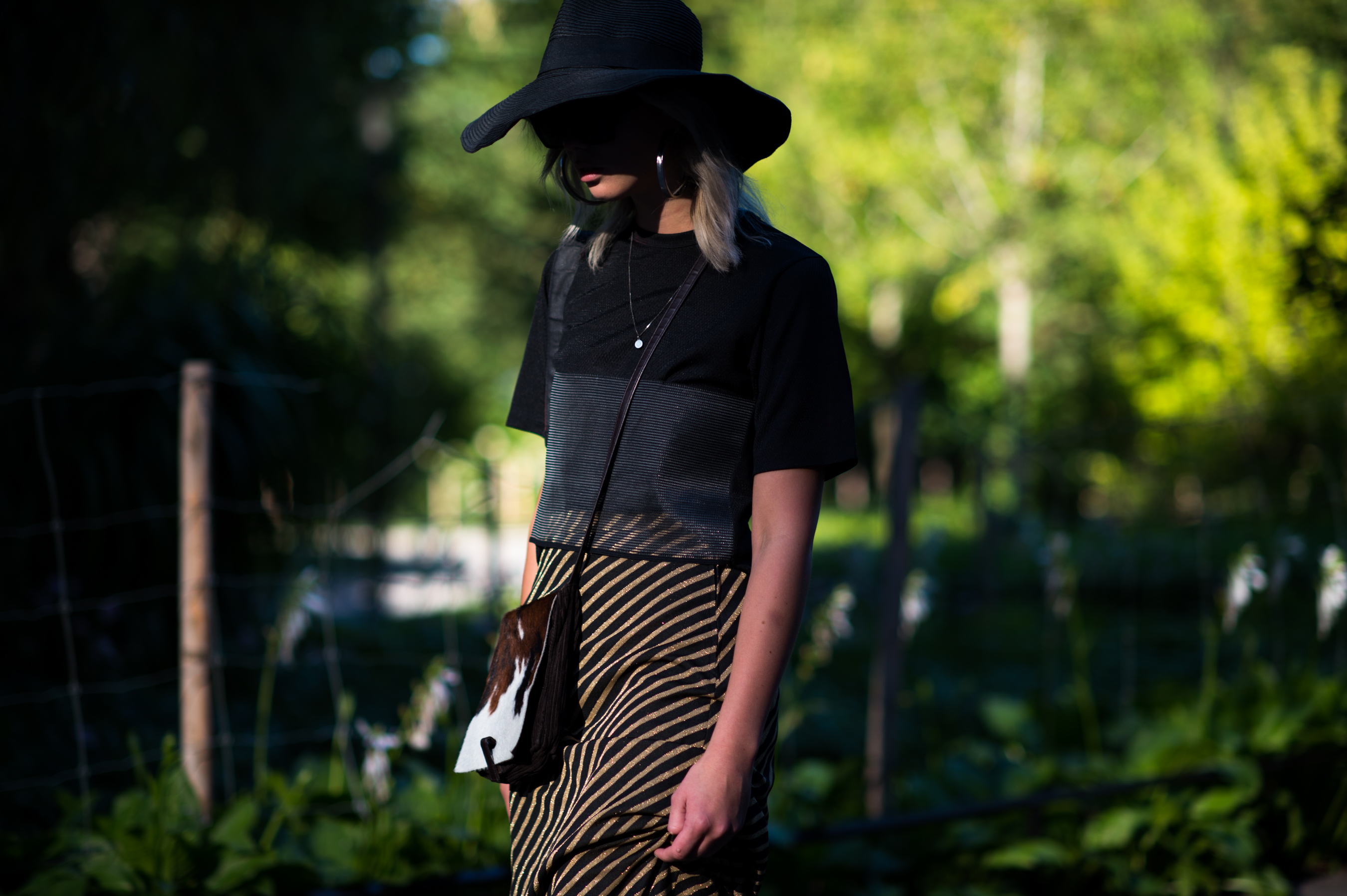 Swedish blogger girl wearing big hat