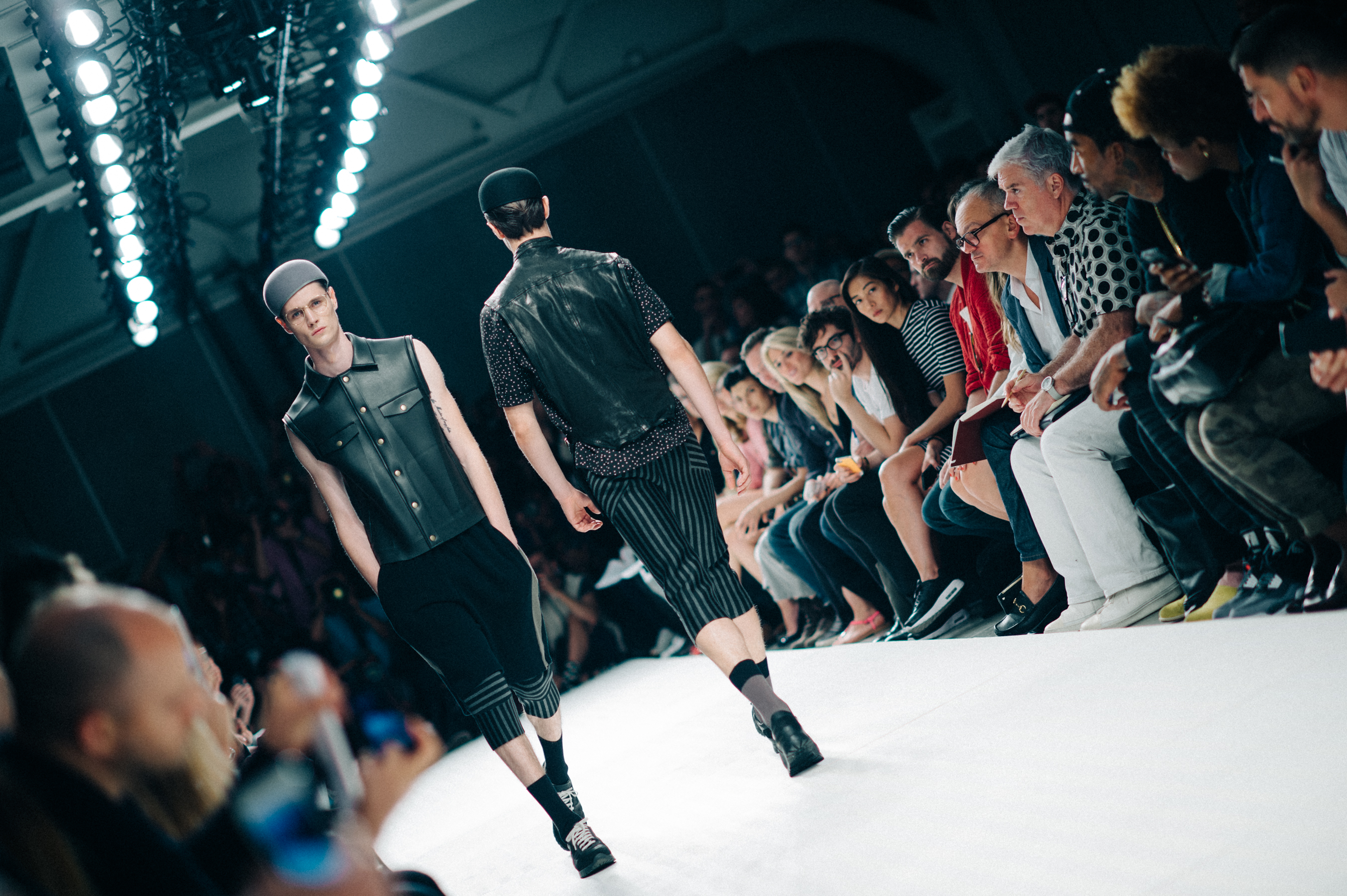 Male model Andrew Westermann on runway