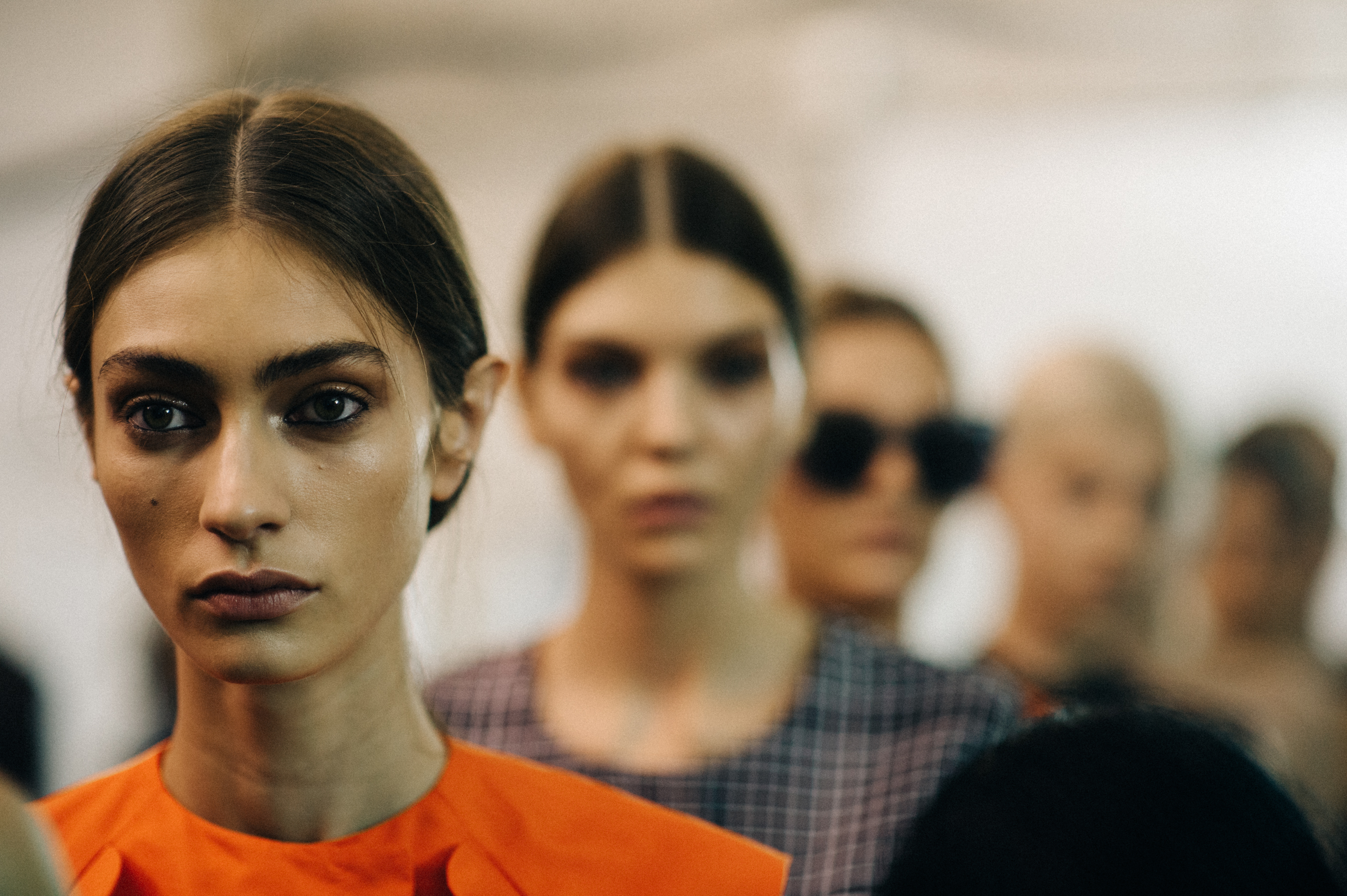 French model Marine Deleeuw before show