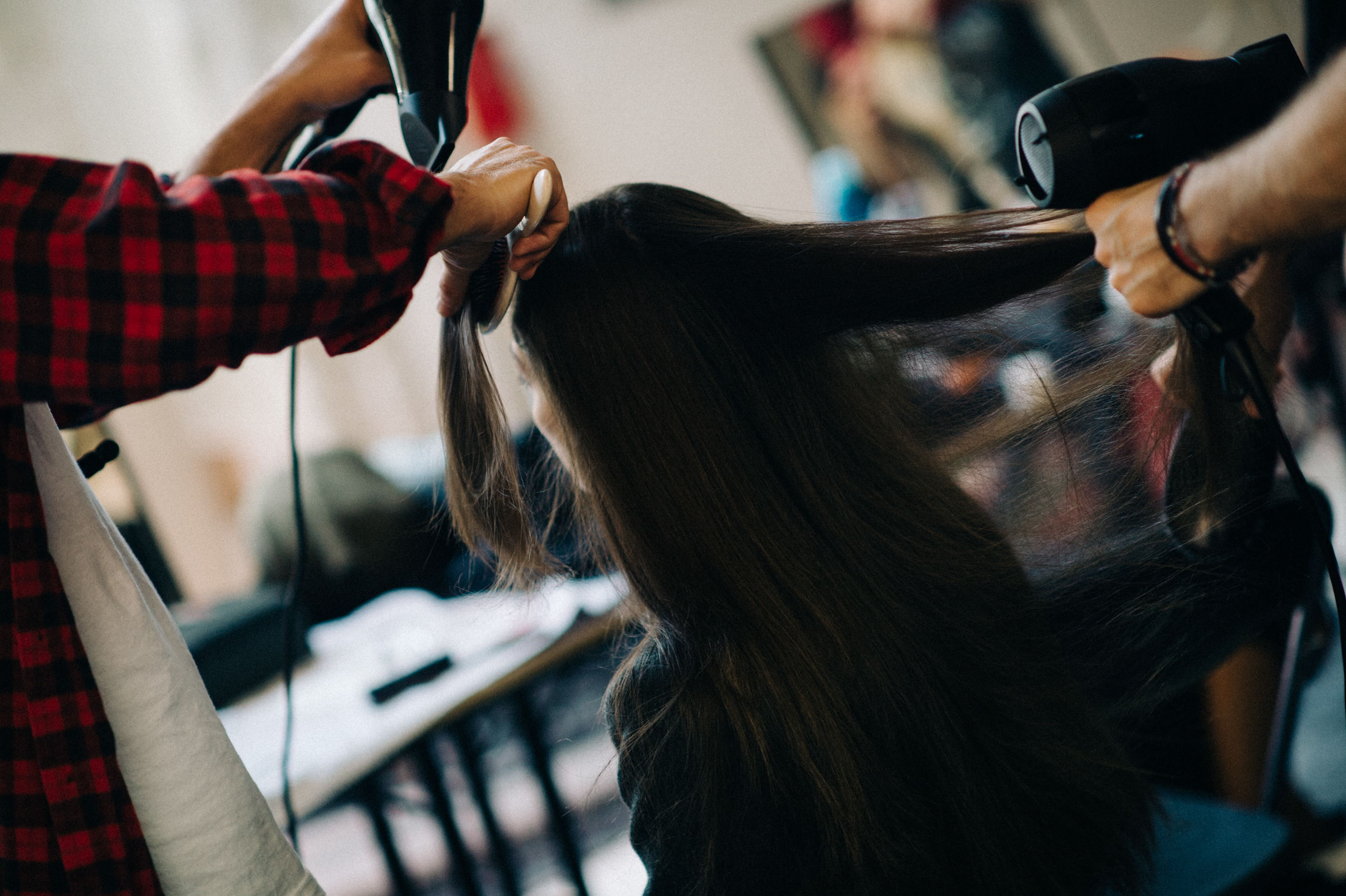 Model in hair and makeup before show
