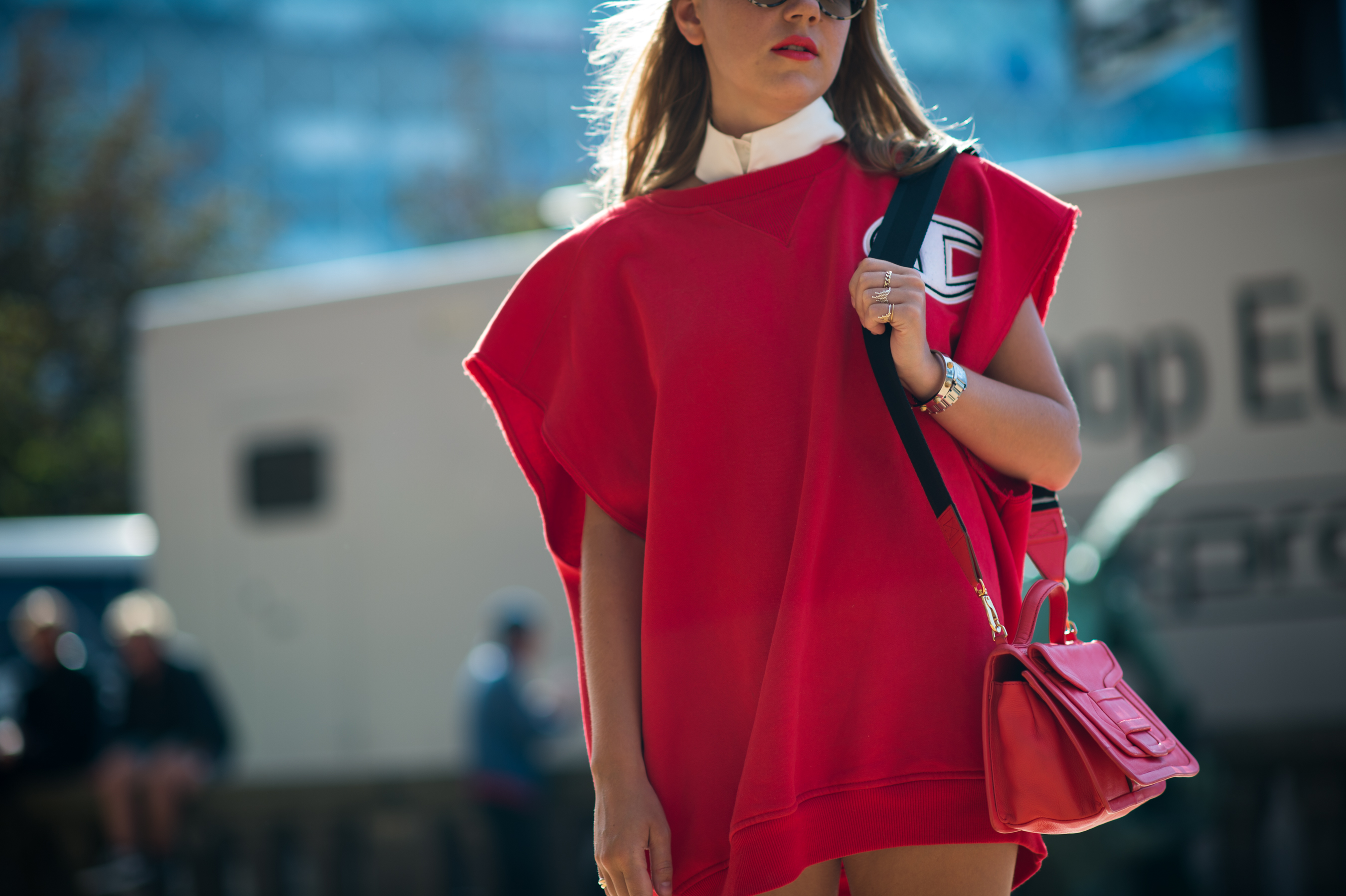 German girl wearing red jumper