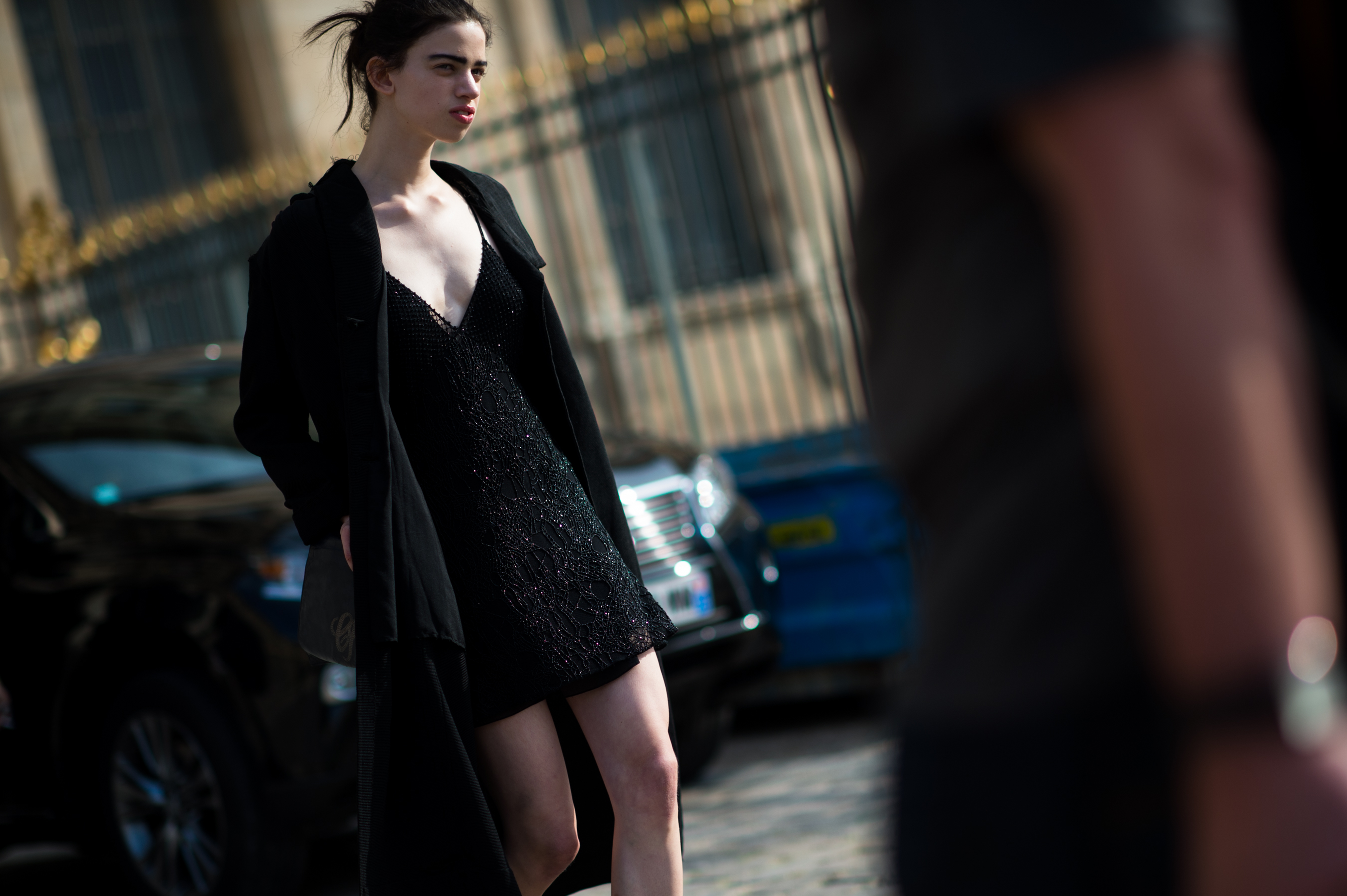 Model after Louis Vuitton fashion show
